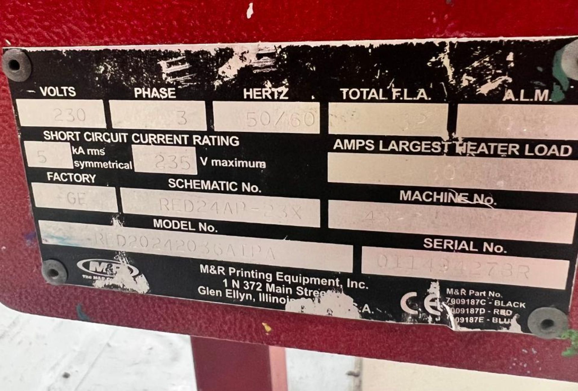 Red Chili D Flash Dryer, Model RED20242036AIPA, S/N 011494278R, 3 Phase - Image 2 of 2