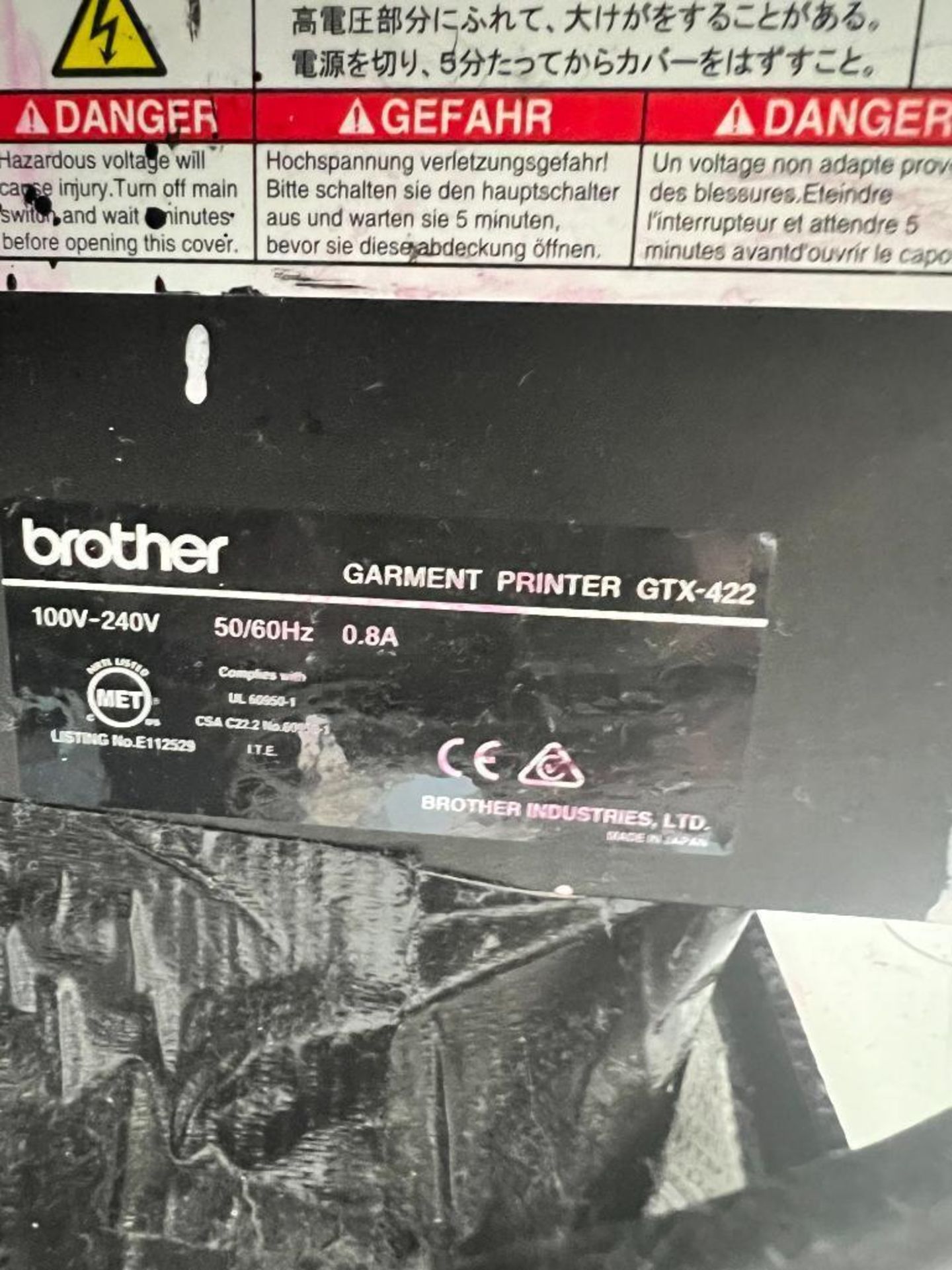 Brother DTG Printer, Model GTX-422, 138,708 Prints - Image 4 of 5