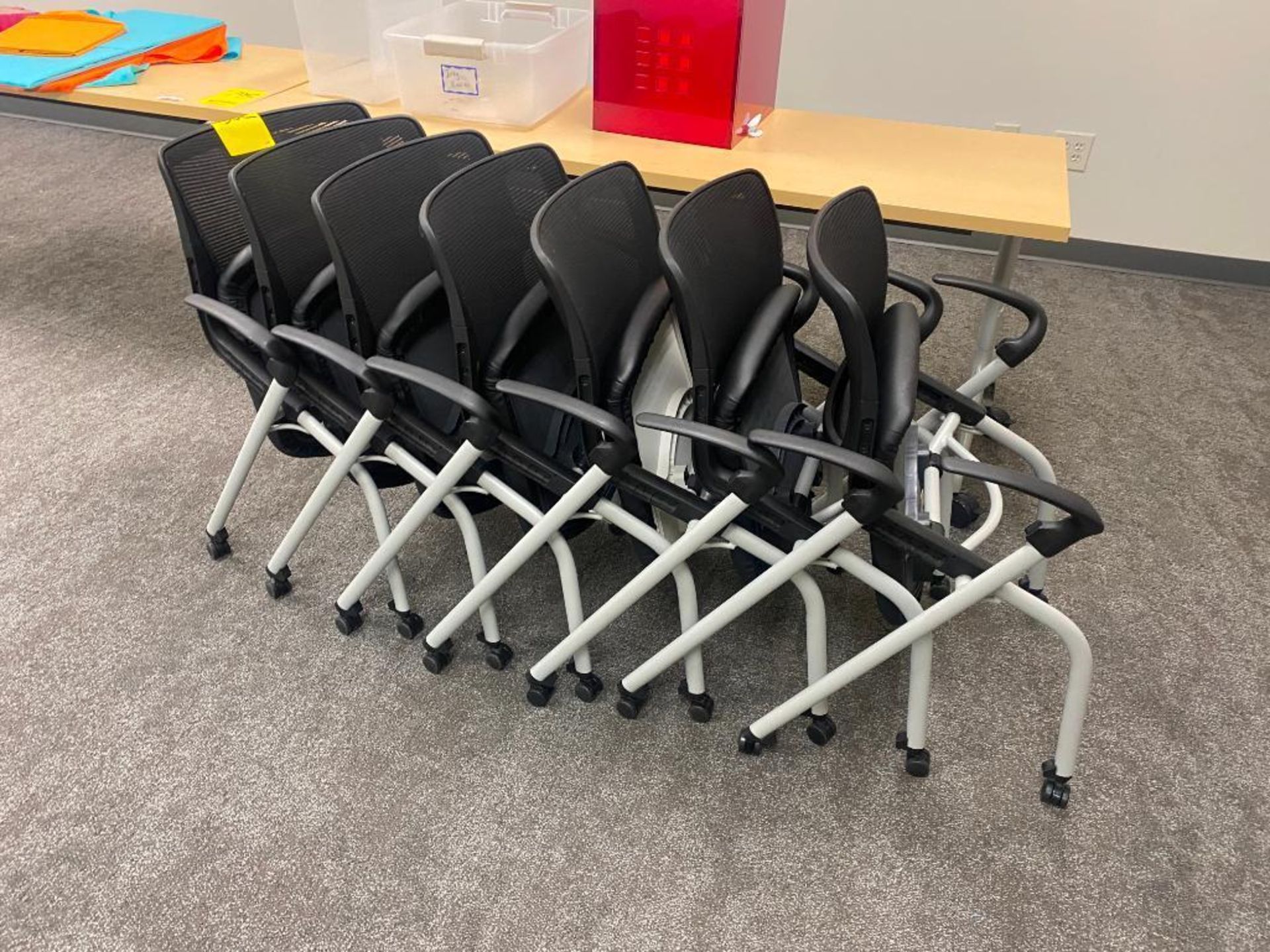 Training Room Content: (4) Rolling Tables, (7) Chairs, & Eisle - Image 6 of 7