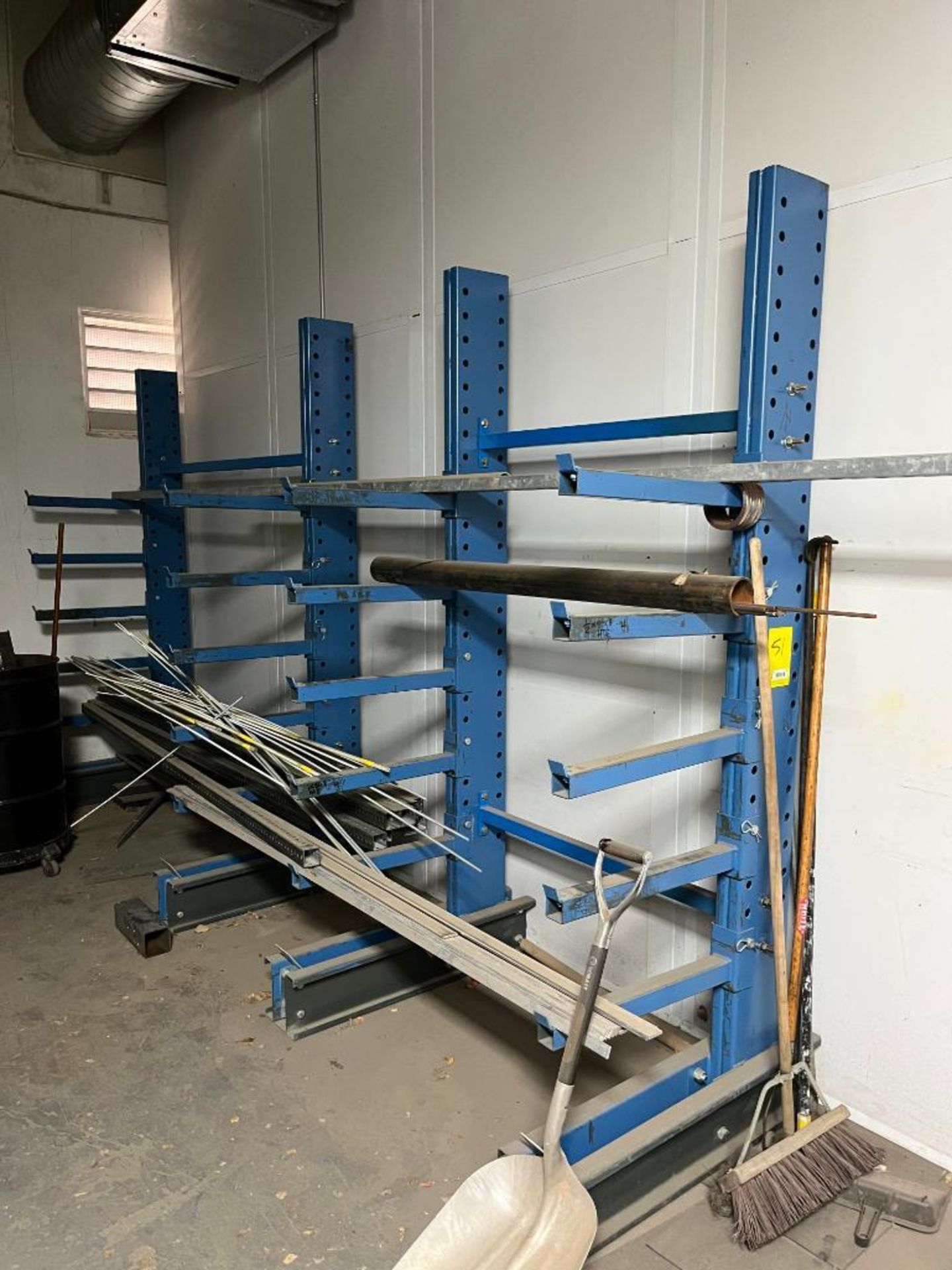 Cantilever Rack, 20' x 3' x 8', w/Content of Assorted Aluminum & Steel Stock