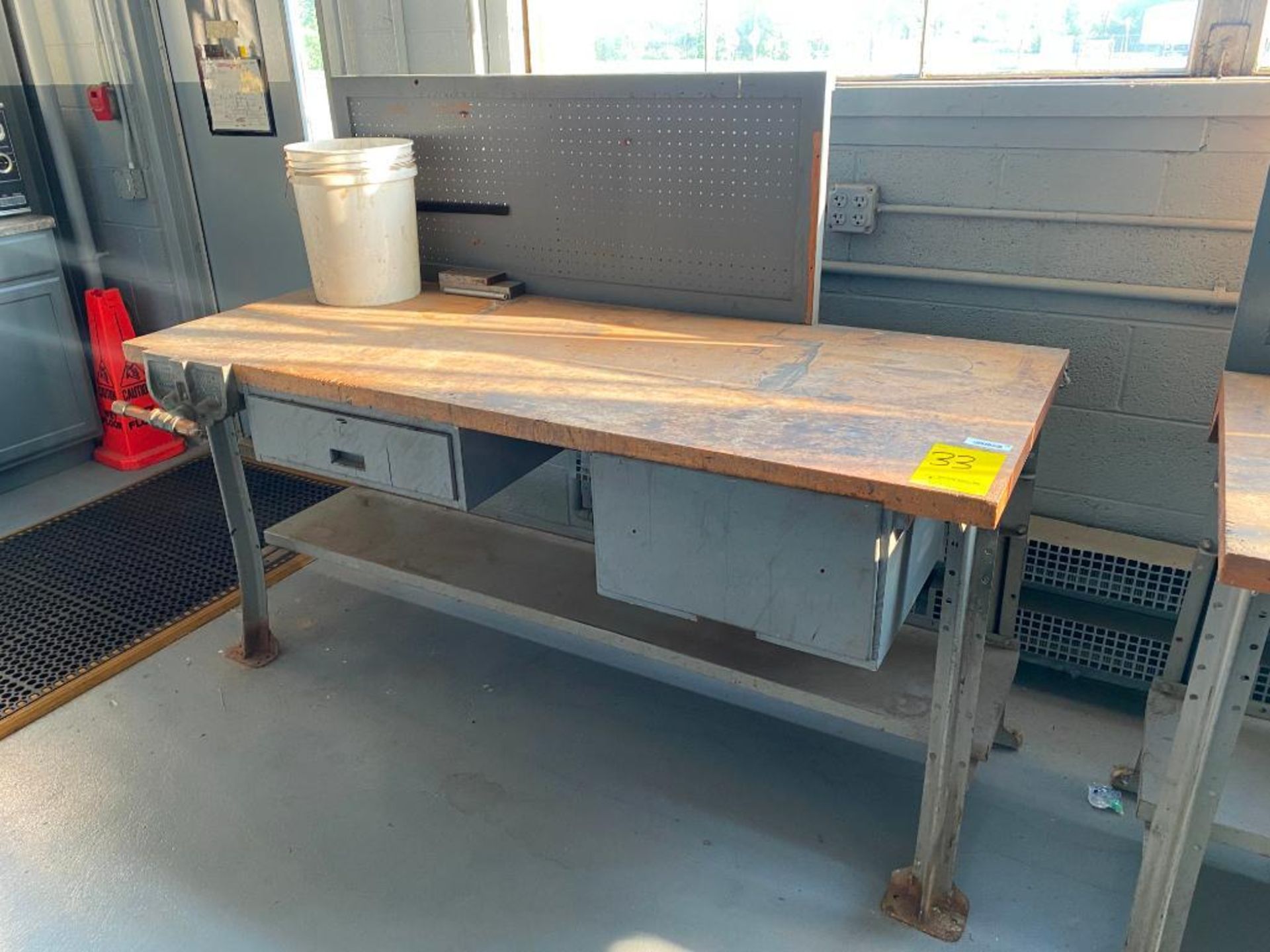 Butcher Block Workbench, 6' X 30", w/ Vise - Image 2 of 2