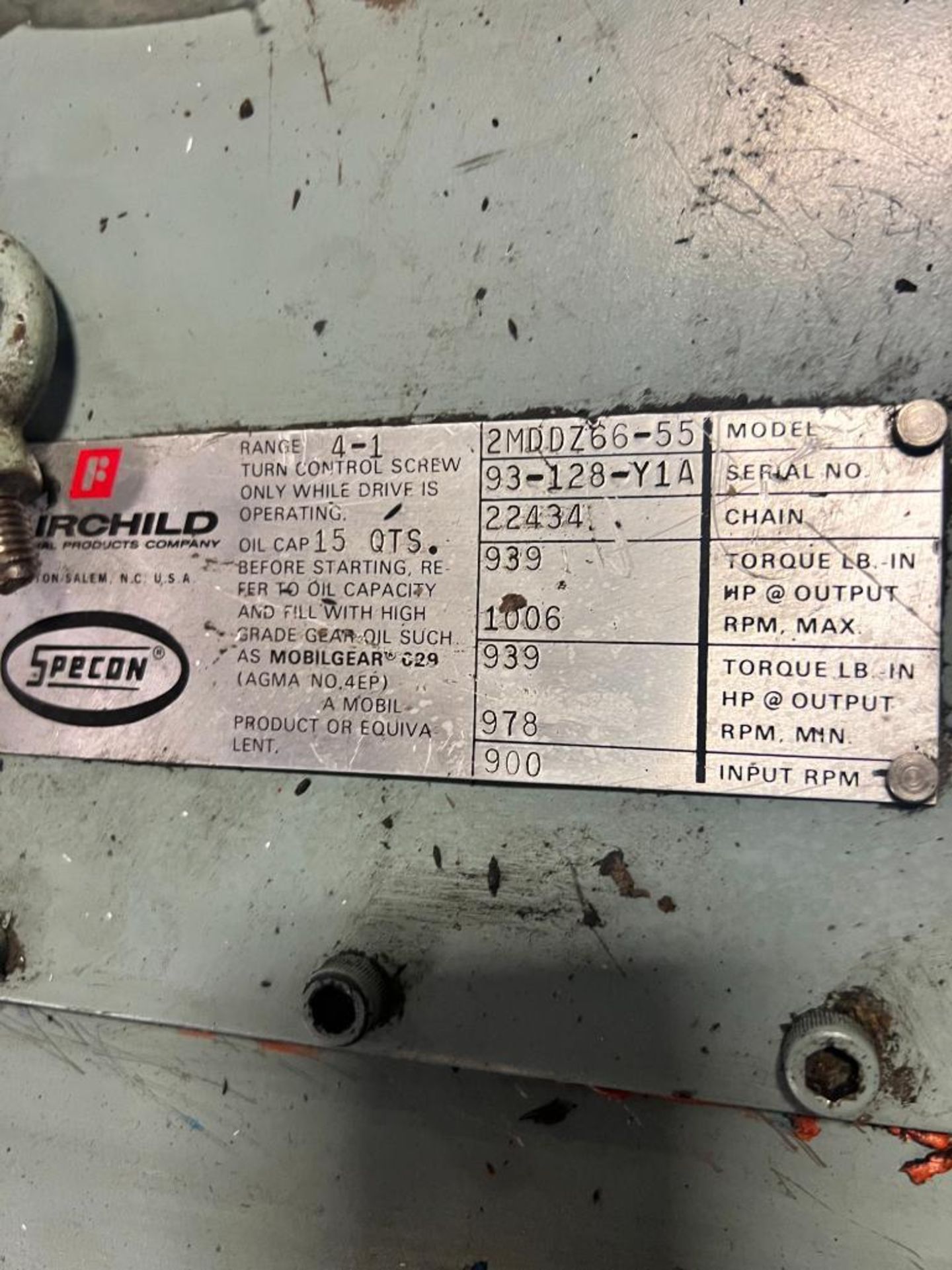 (2x) Specon Mechanical Differential Wide Speed Range Transmissions, (1) Model 2MDDZ66, S/N 790419000 - Image 5 of 5