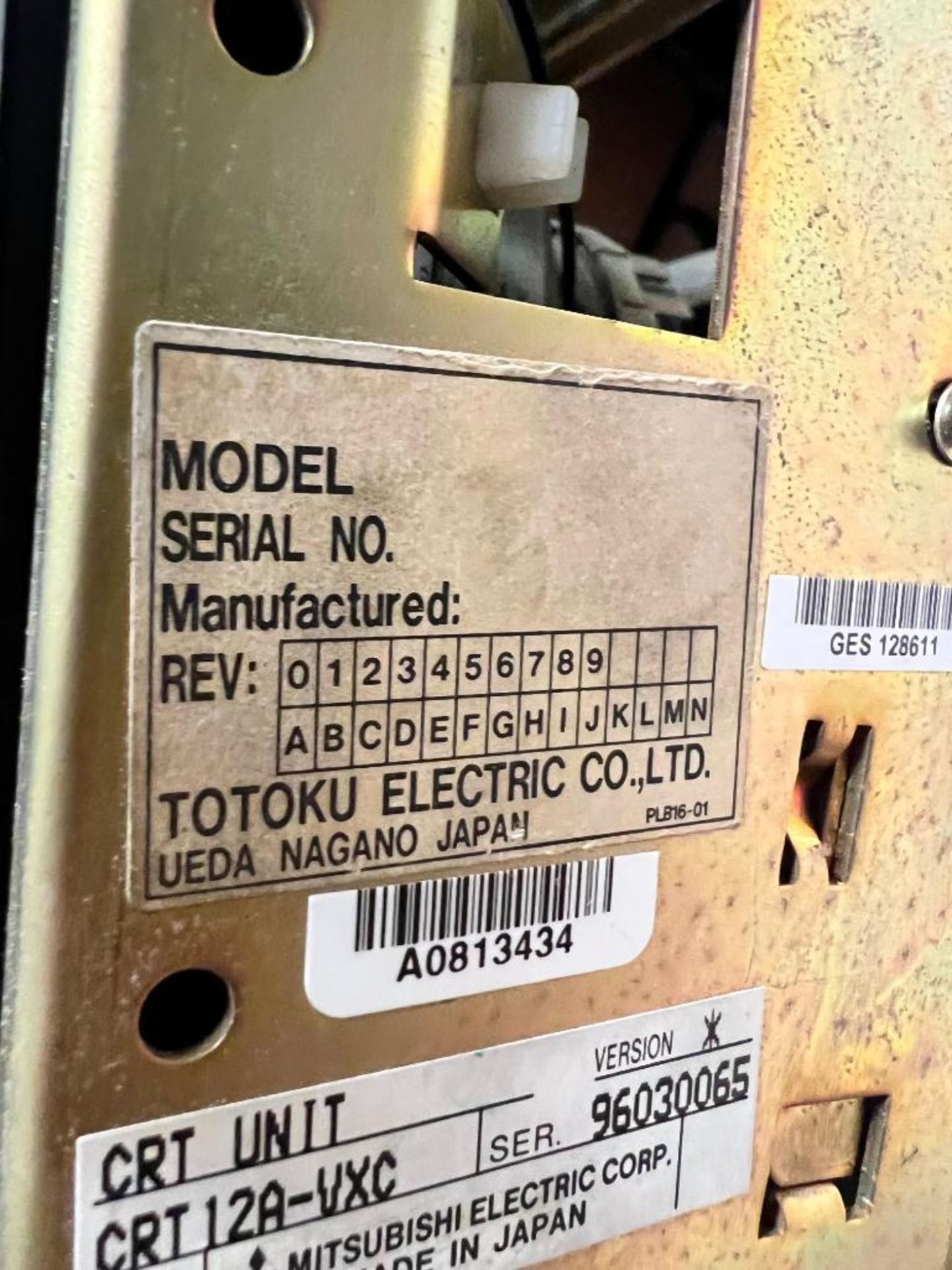 Totoku Electric Company Monitor, S/N 96030065 - Image 3 of 3