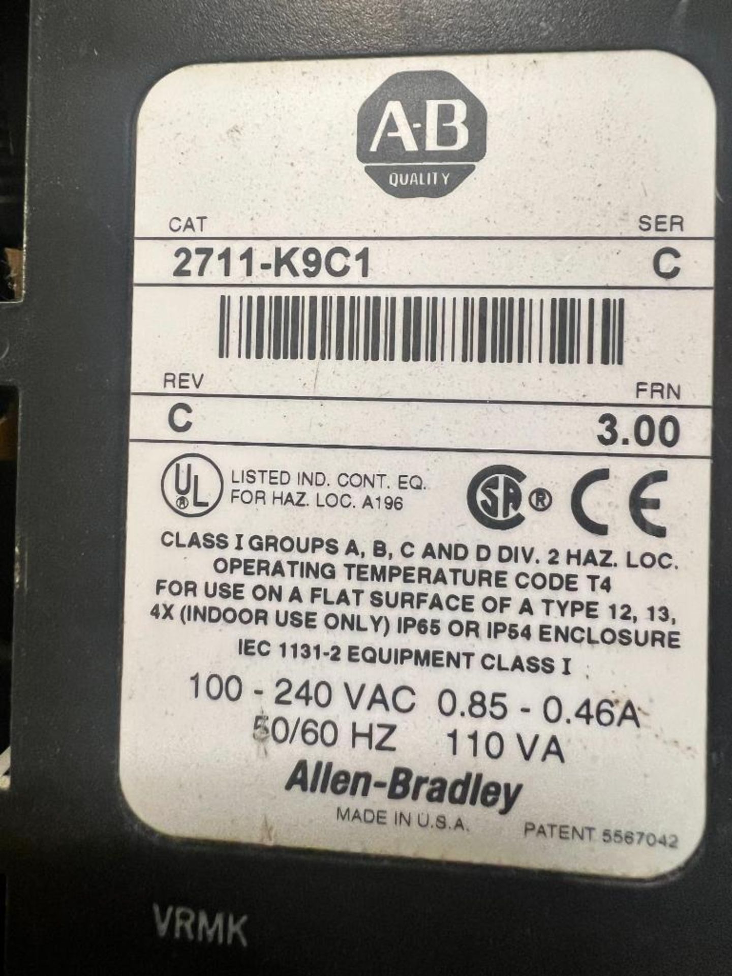 Allen-Bradley Panelview 900 Operator Interface - Image 3 of 3