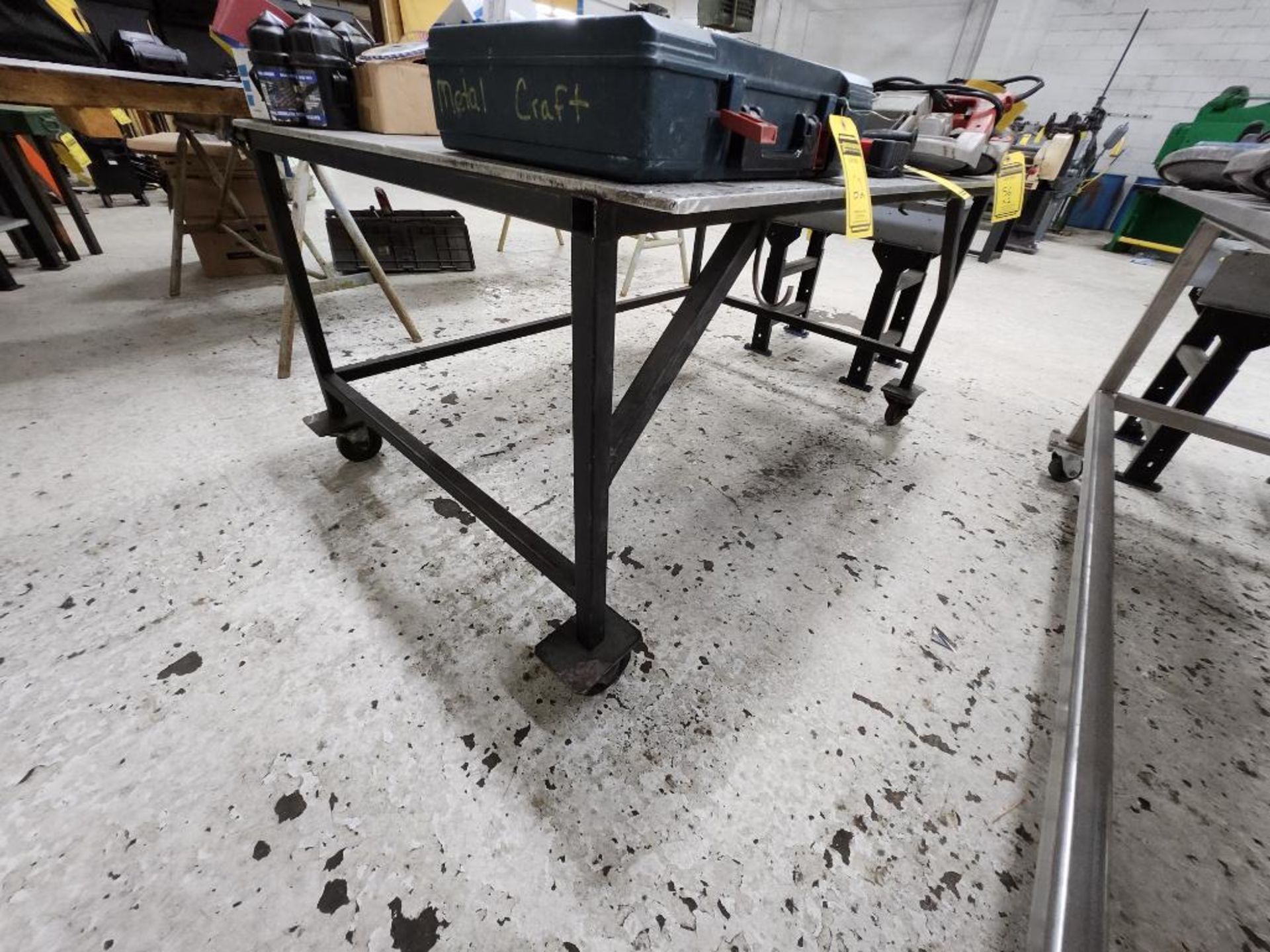 Custom Welding Table, 72" x 48" x 36", w/ Steel Frame, Aluminum Top, On Casters - Image 3 of 4