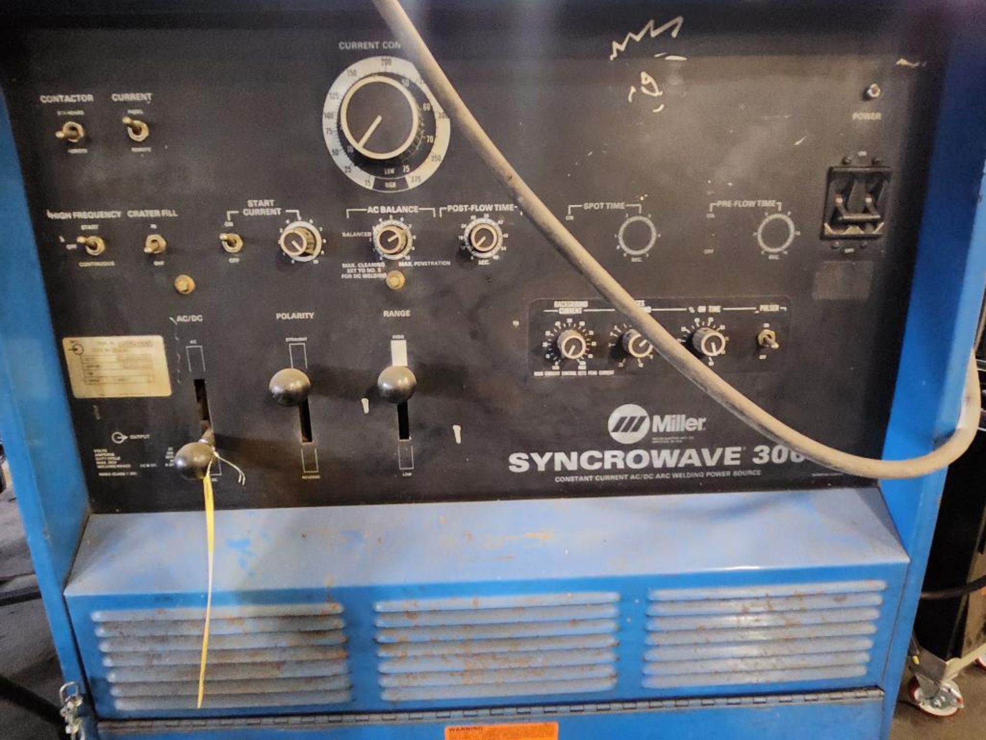 Miller Syncrowave 300 TIG Welder, 200V/230V/460V, Single Phase, Model 902424, JJ325446 - Image 5 of 5