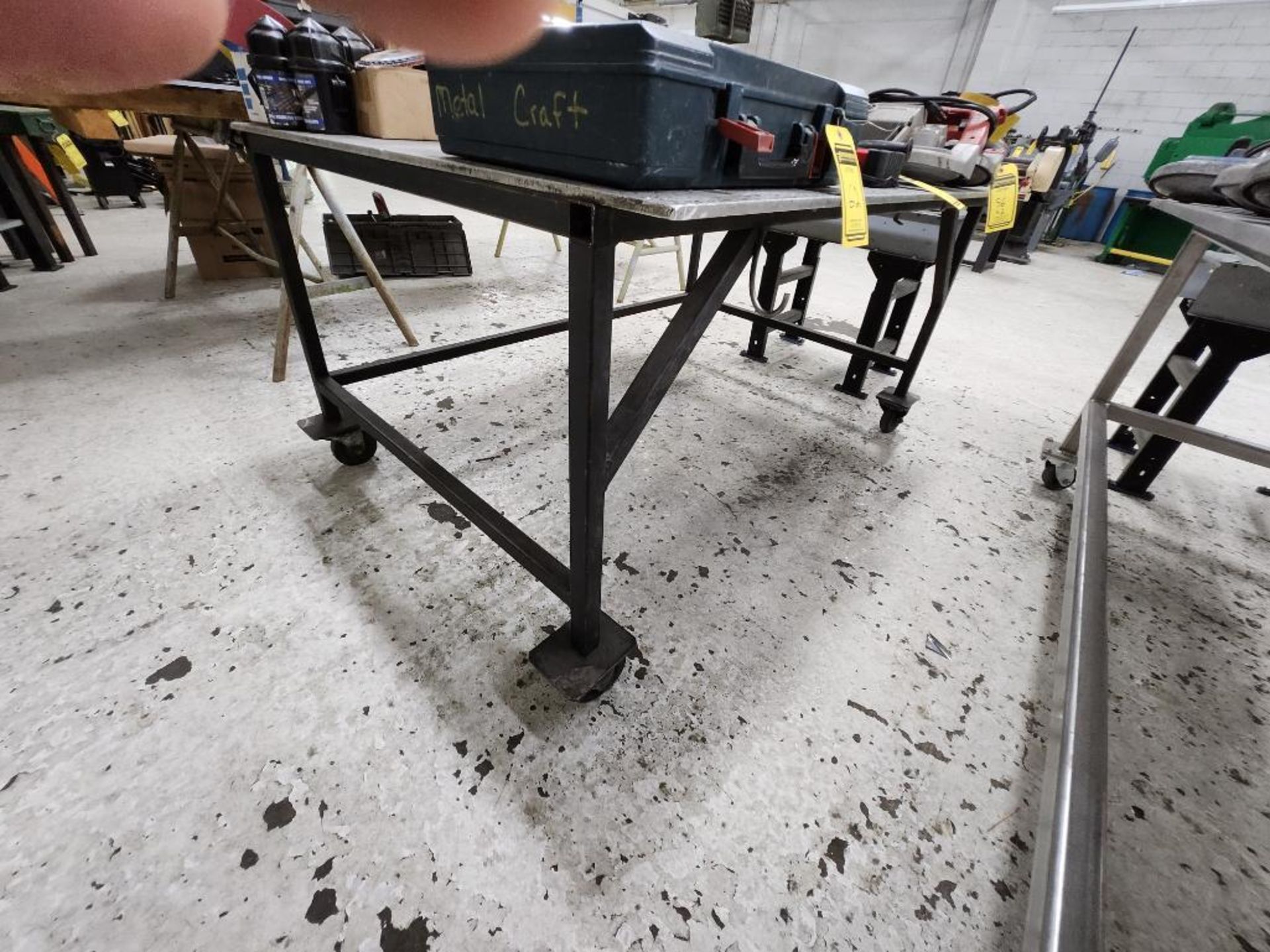 Custom Welding Table, 72" x 48" x 36", w/ Steel Frame, Aluminum Top, On Casters - Image 2 of 4