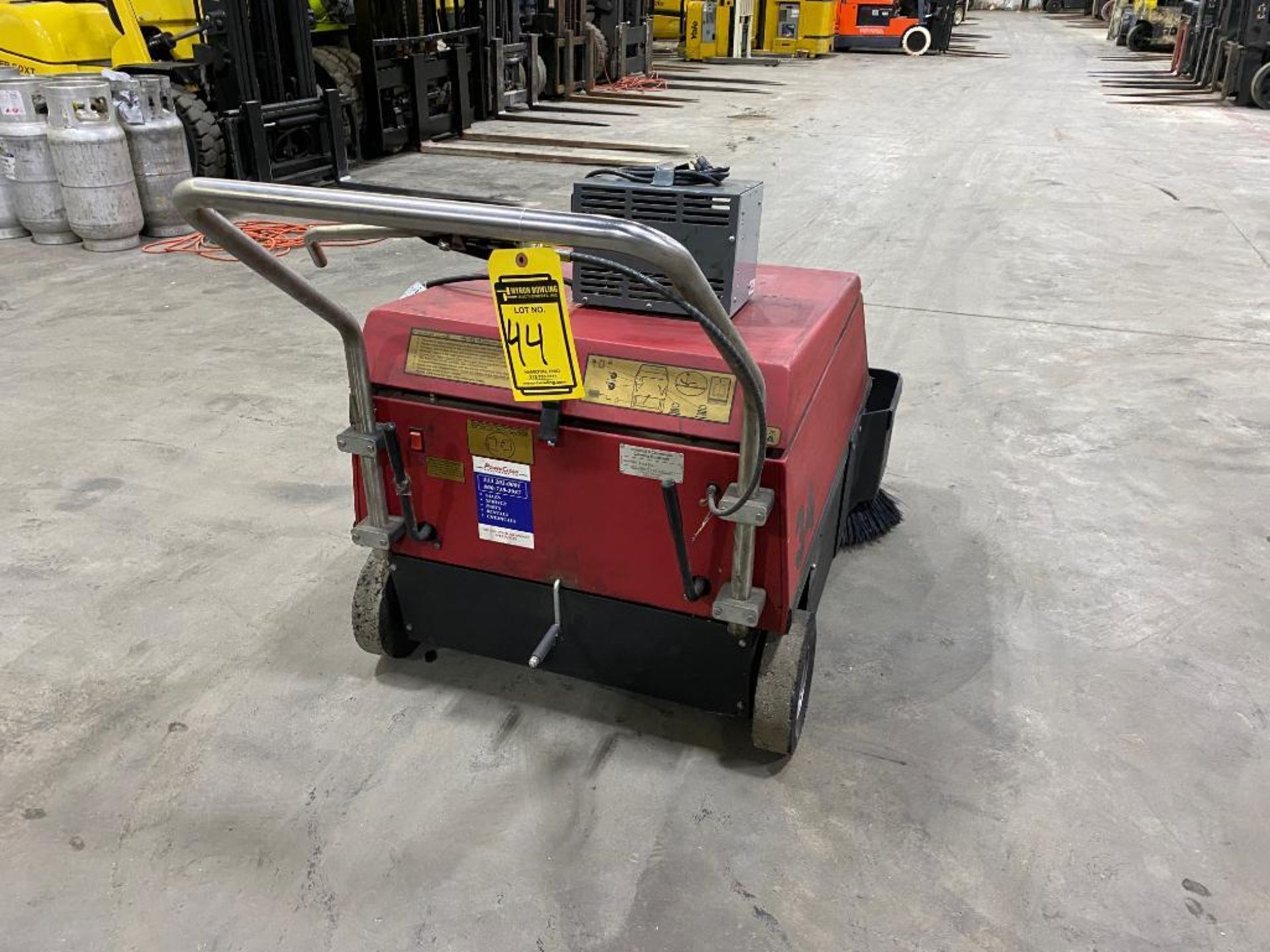 Factory Cat Walk Behind Floor Sweeper, Model 34, S/N 44456, 497 Hours, w/ Lester 36 Volt Battery Cha - Image 4 of 5