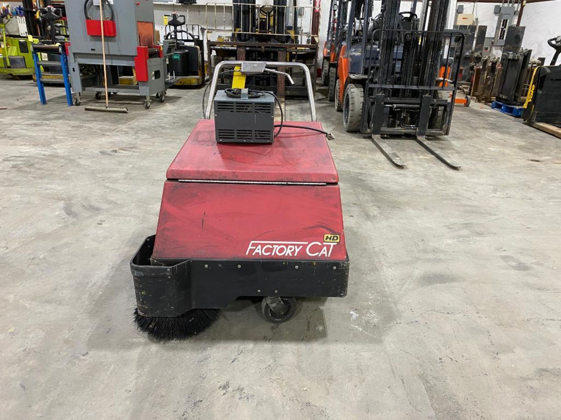 Factory Cat Walk Behind Floor Sweeper, Model 34, S/N 44456, 497 Hours, w/ Lester 36 Volt Battery Cha - Image 2 of 5