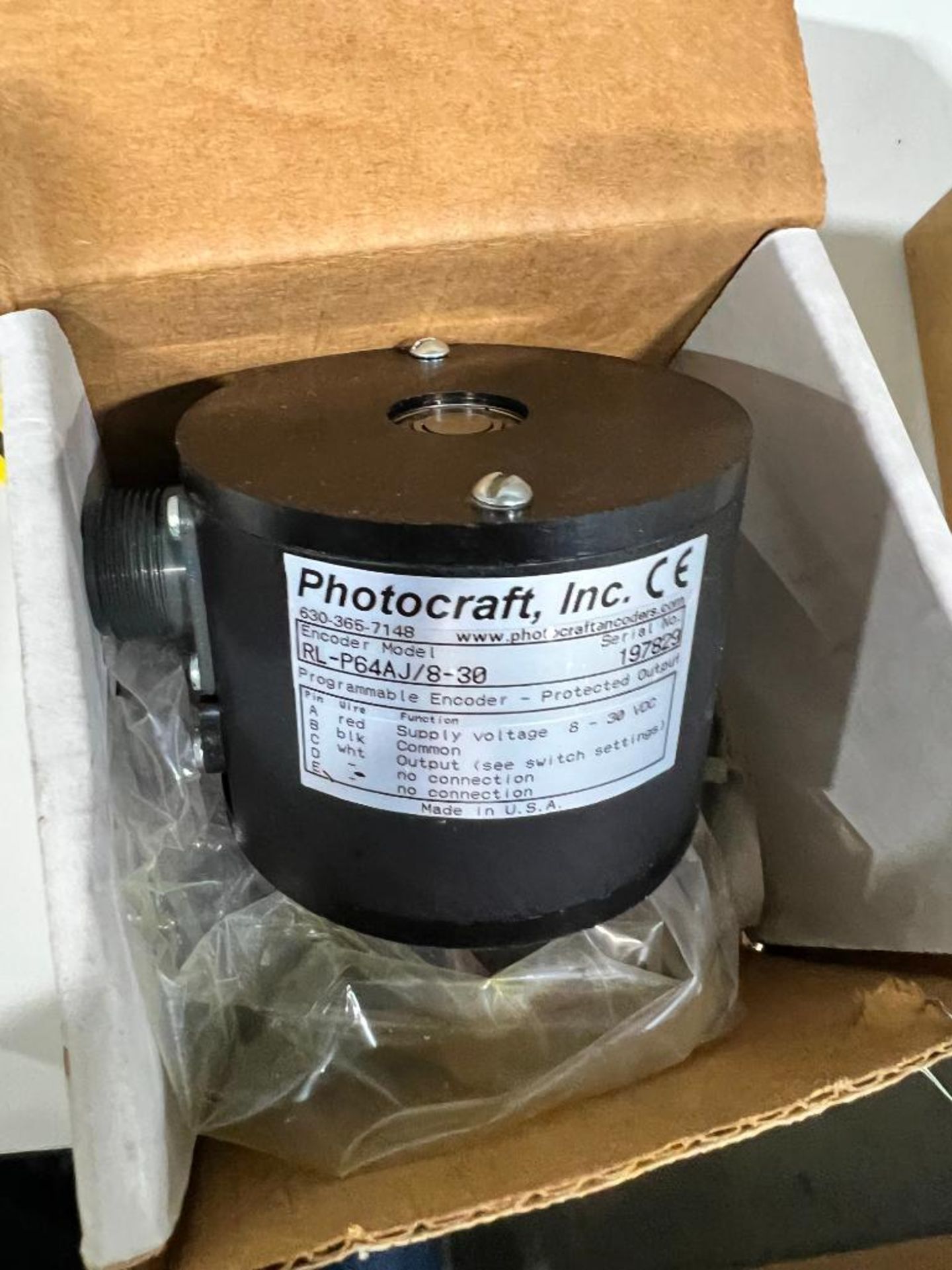 Photo Craft Wheel Encoder { Group of lots: 73, 74, 75 } (New) Photocraft Encoder, Model RL-P64AJ/8-30