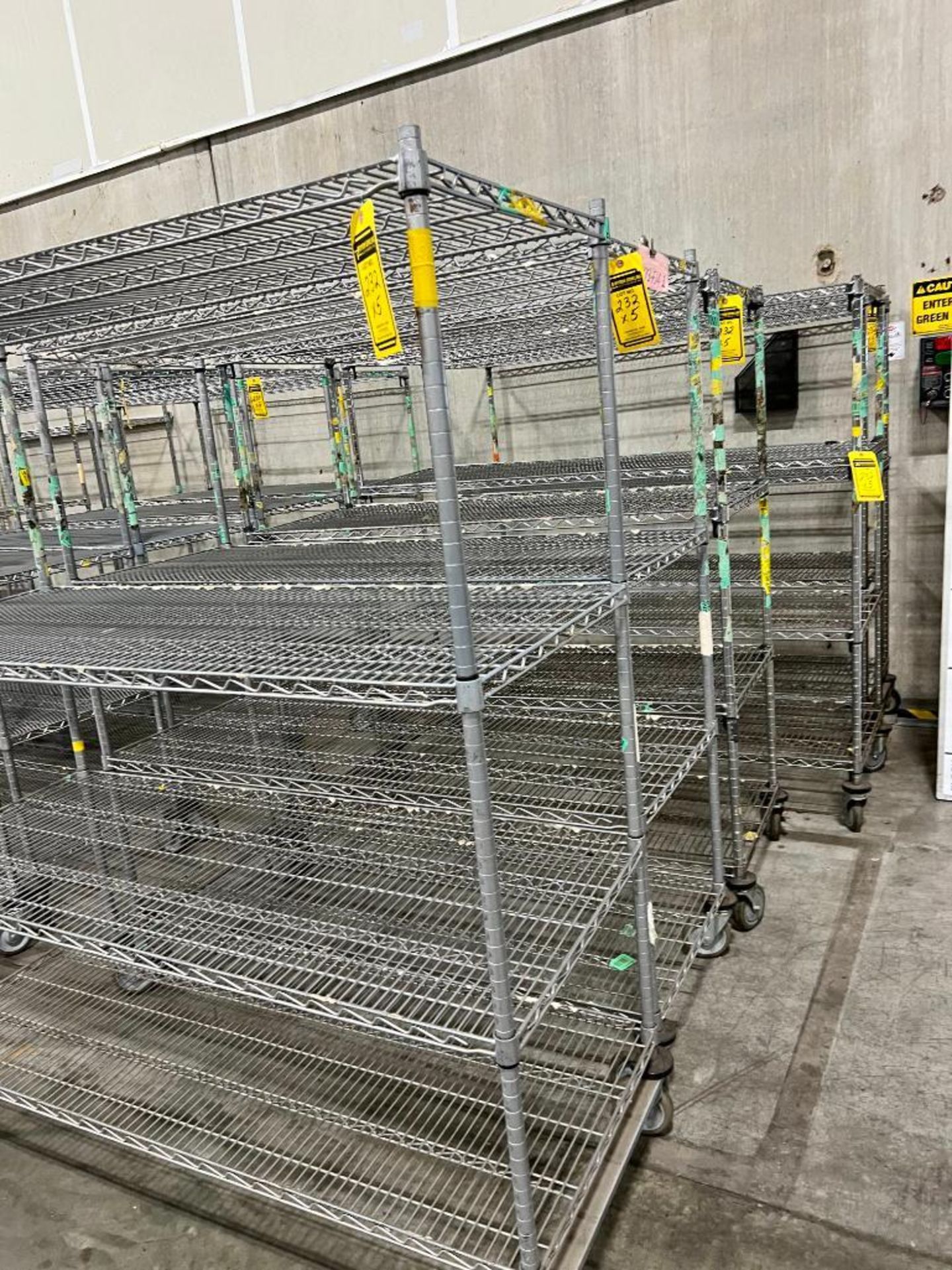 (5x) Nexel Wire Shelf Rolling Carts ($20 Loading Fee Will Be Added To Invoice) - Image 2 of 2