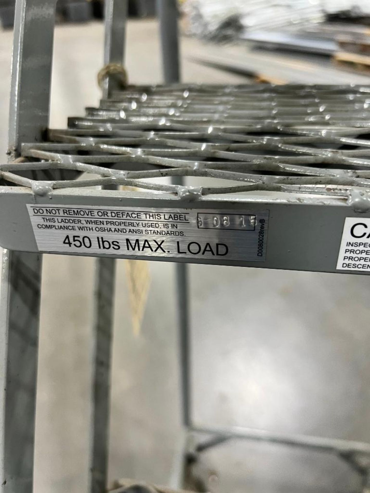 Uline Rolling Ladder, 450 LB. Max. Load ($20 Loading Fee Will Be Added To Invoice) - Image 2 of 3
