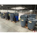 (31) Large Brute & Global Industrial Trash Cans & (28) Small Trash Cans ($25 Loading Fee Will Be Add