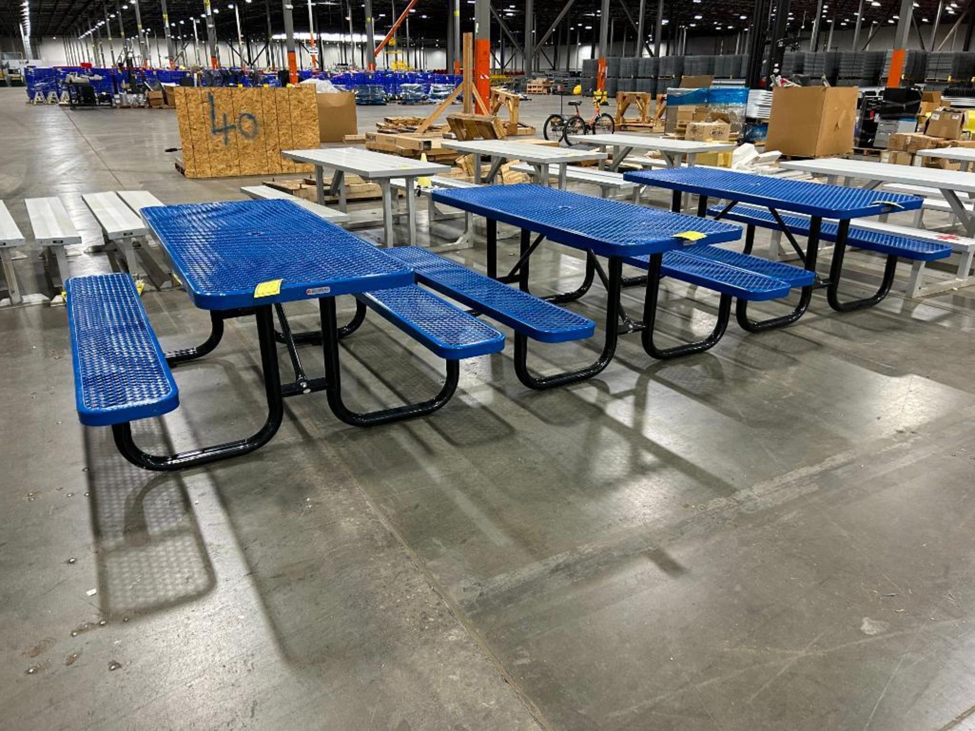 (3) Global Industrial Rubber Wrapped Steel Picnic Tables ($50 Loading Fee Will Be Added To Invoice)
