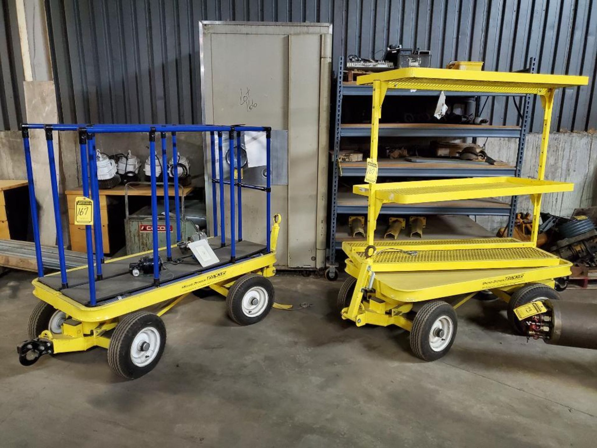 (2) Quad-Steer Tracker Towable Carts w/ Pneumatic Tires