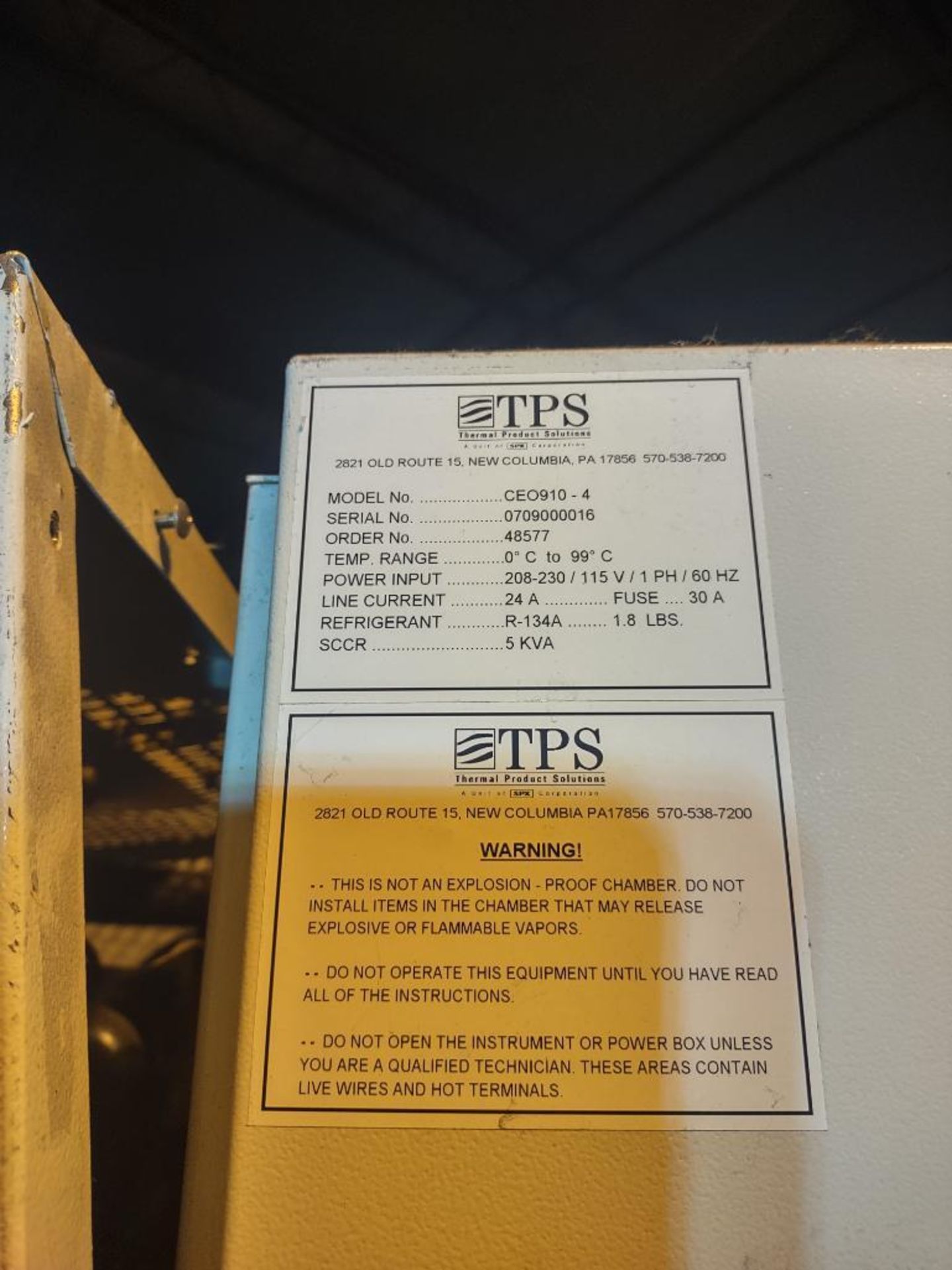 TPS Lunaire Temperature Control Chamber - Image 5 of 6