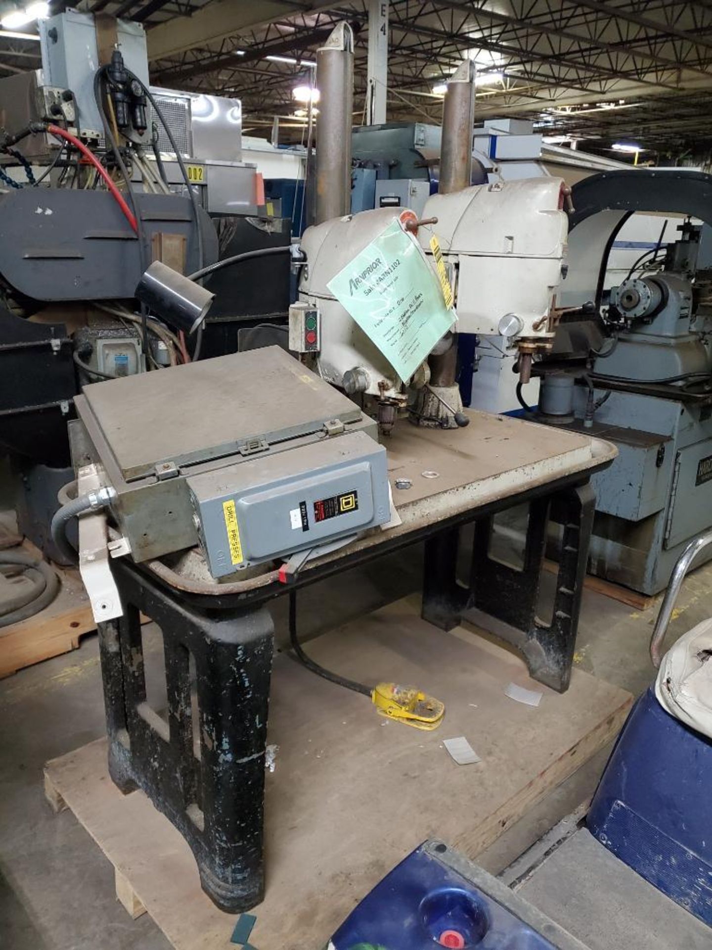 Electro Mechano 2-Station Vertical Drill Press, Model 601J HEADS, 51" X 21" Table - Image 3 of 6