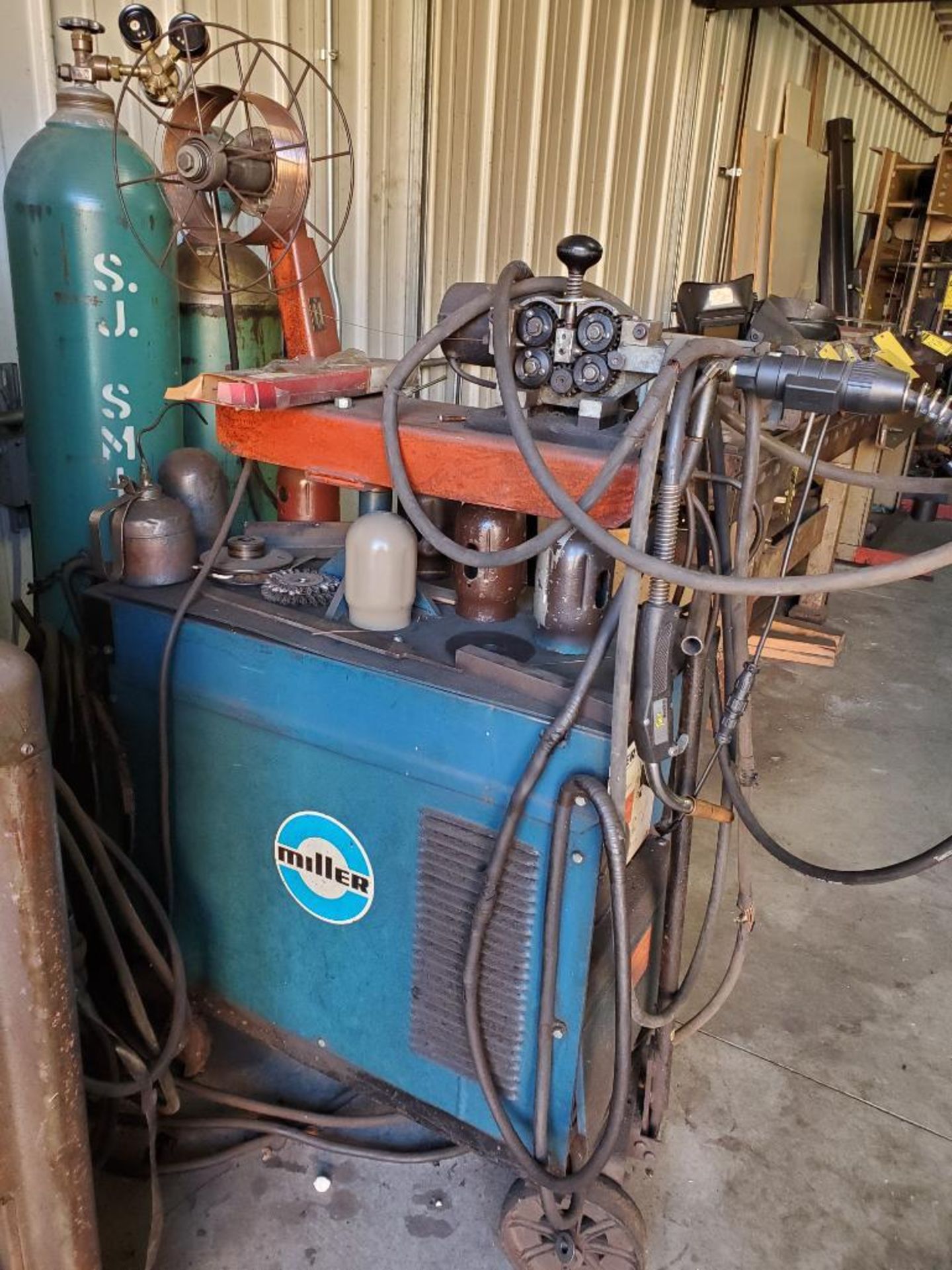 Miller CP-300 Constant DC ARC Welding Power Source, S/N JD710157, w/ Wire Feeder & Leads (No Bottles - Image 2 of 8