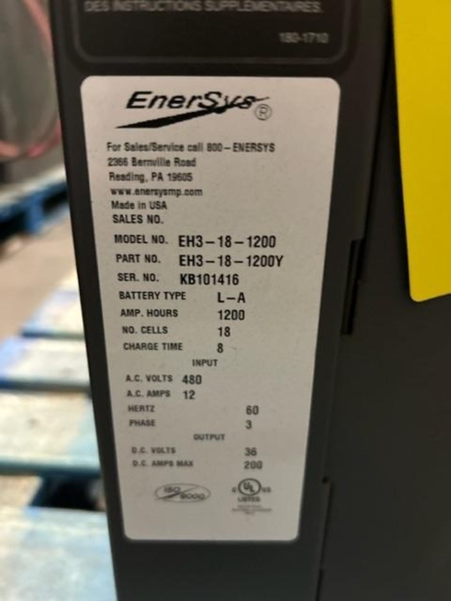 (2) Enersys Enforcer HF 36V Battery Chargers, Model EH 3-18-1200 ($50 Loading Fee Will be Added to B - Image 2 of 2