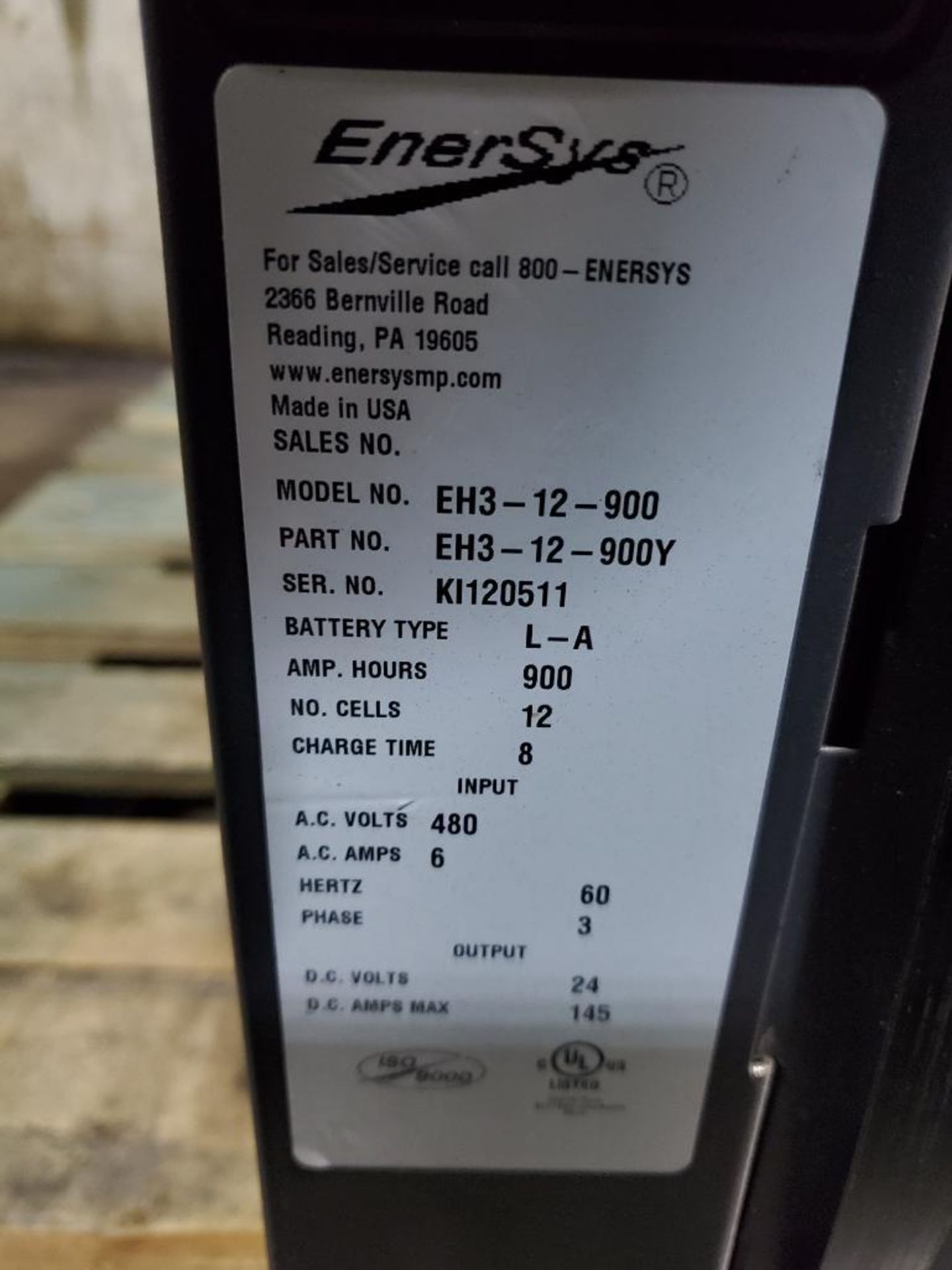 (2x) EnerSys Enforcer Battery Chargers, Model EH3-12-900, Input: 480V, 3-Phase, Output: 24V, 145 Amp - Image 3 of 5