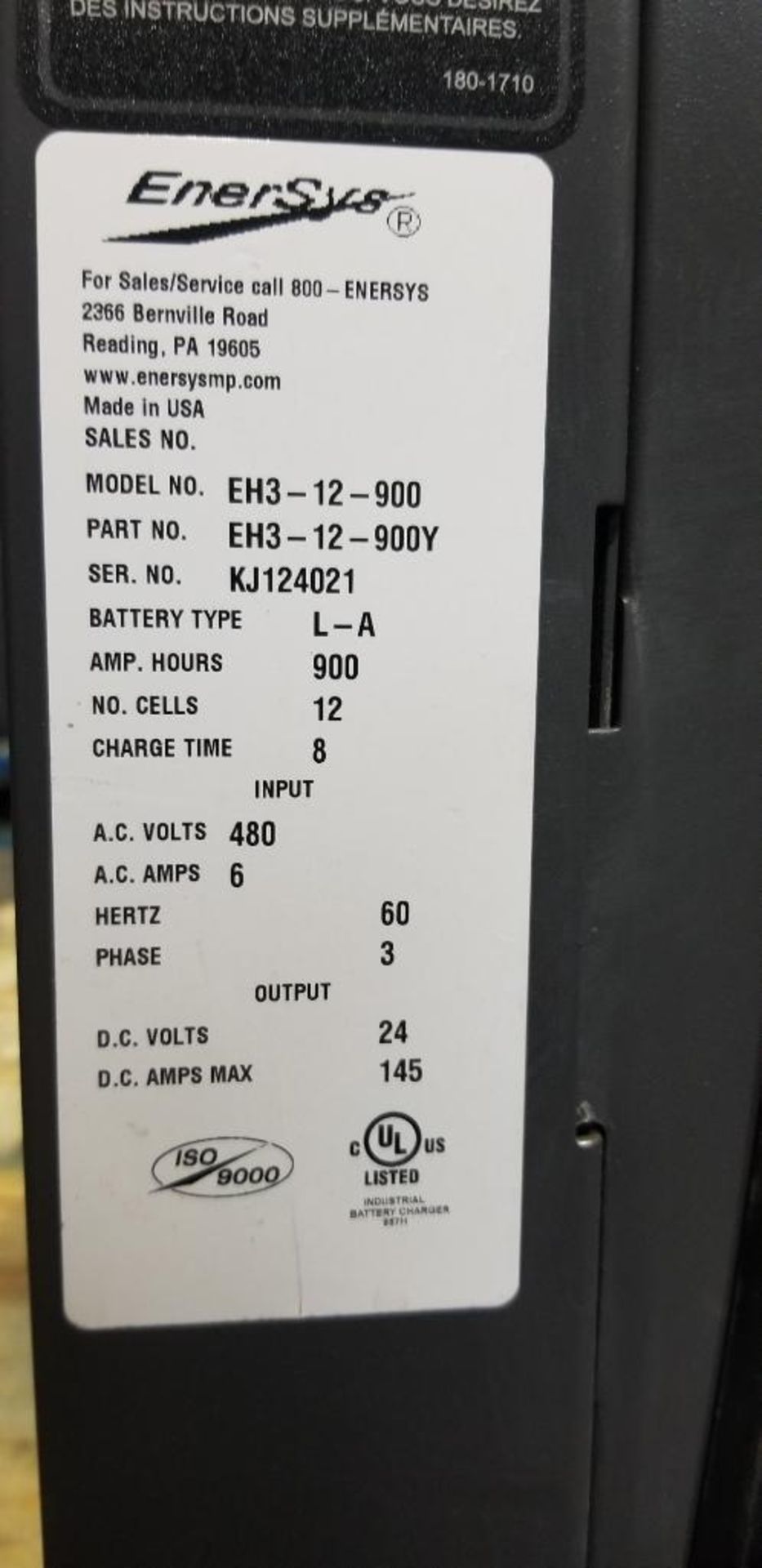 (2x) EnerSys Enforcer Battery Chargers, Model EH3-12-900, Input: 480V, 3-Phase, Output: 24V, 145 Amp - Image 5 of 6