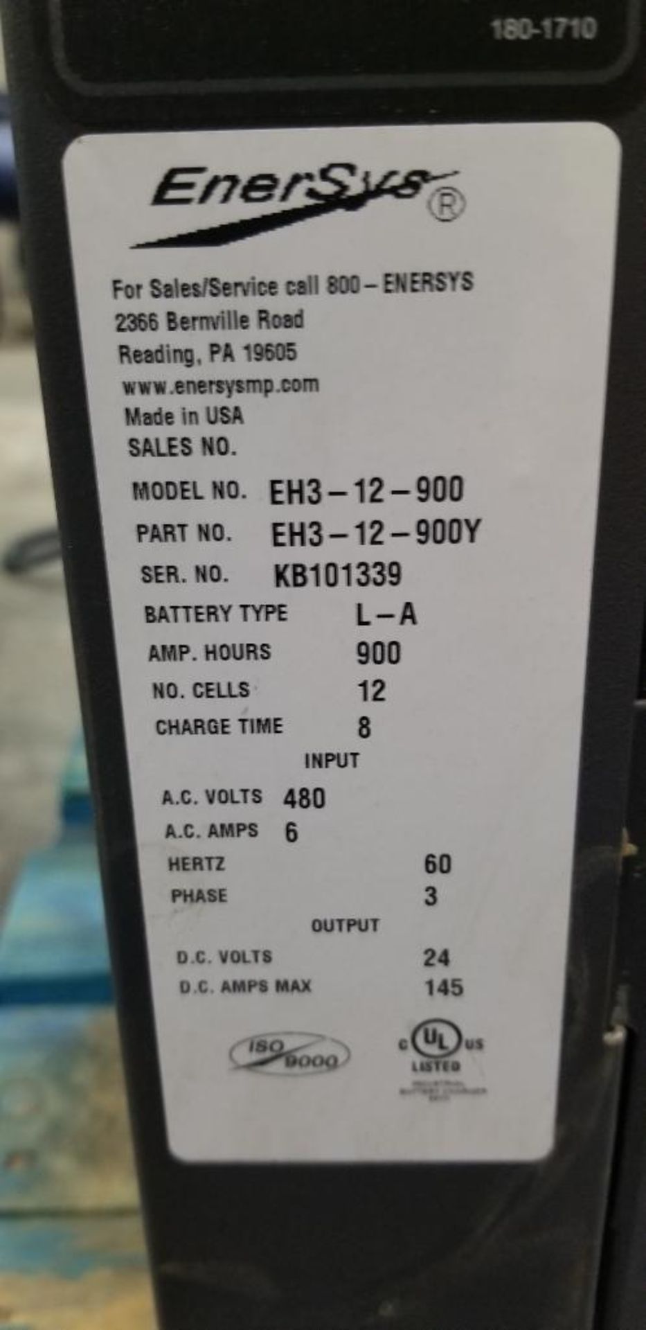 (2x) EnerSys Enforcer Battery Chargers, Model EH3-12-900, Input: 480V, 3-Phase, Output: 24V, 145 Amp - Image 5 of 5