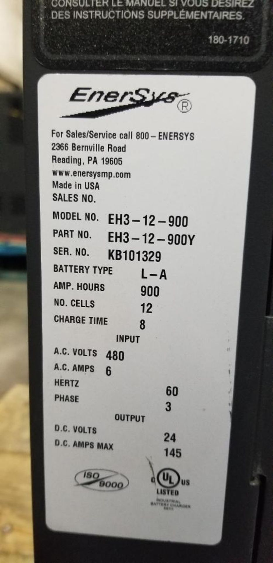 (2x) EnerSys Enforcer Battery Chargers, Model EH3-12-900, Input: 480V, 3-Phase, Output: 24V, 145 Amp - Image 5 of 6