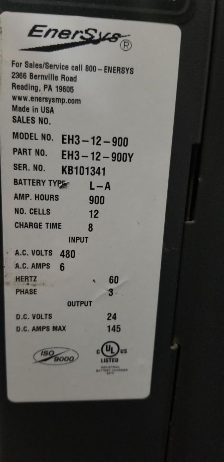 (2x) EnerSys Enforcer Battery Chargers, Model EH3-12-900, Input: 480V, 3-Phase, Output: 24V, 145 Amp - Image 4 of 5