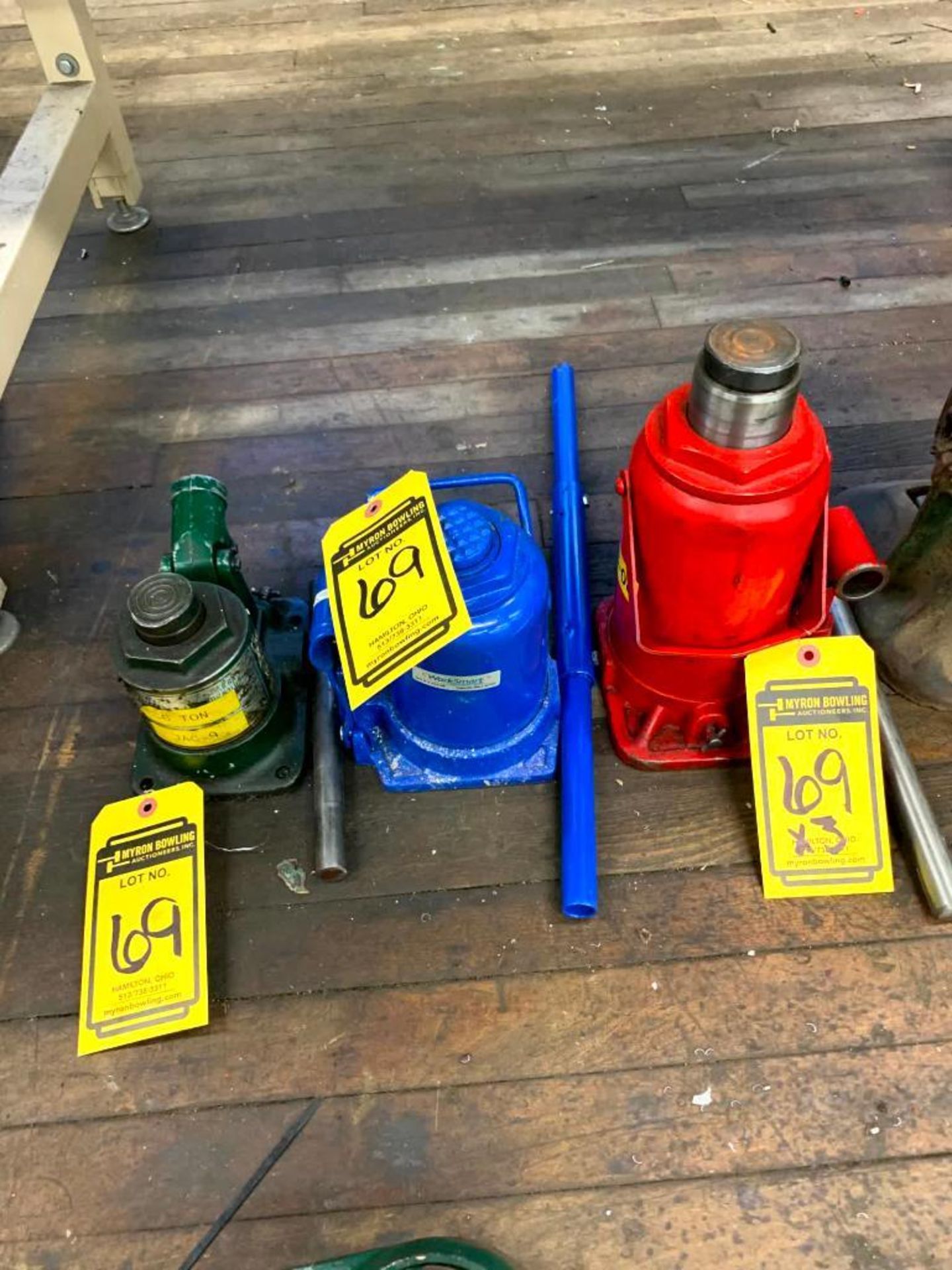 (3) Assorted Hydraulic Bottle Jacks