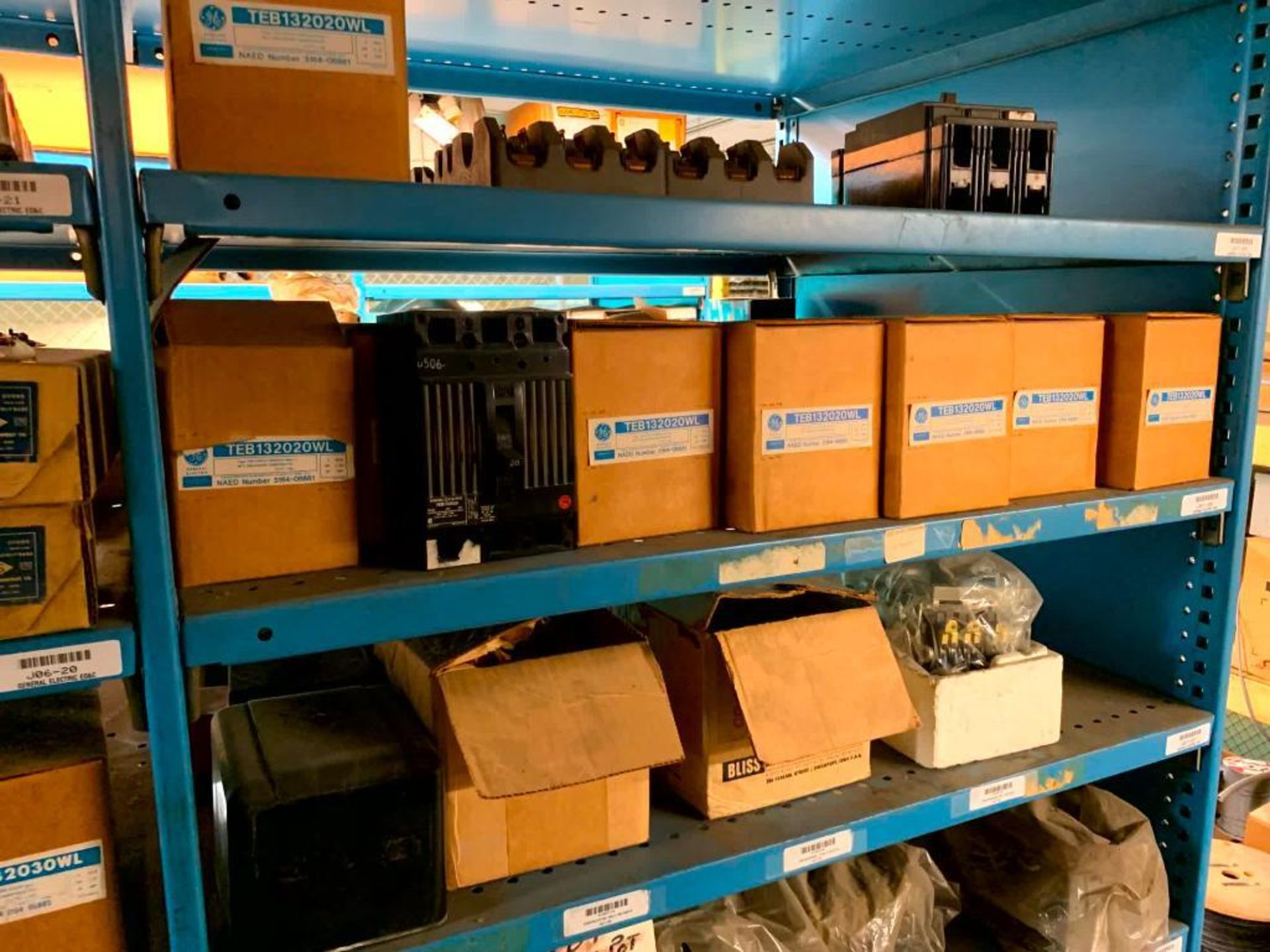 Content on (22) Bays of Clip Shelving: Transformers, Safety Switches, Magnetic Starters, Enclosures, - Image 40 of 74