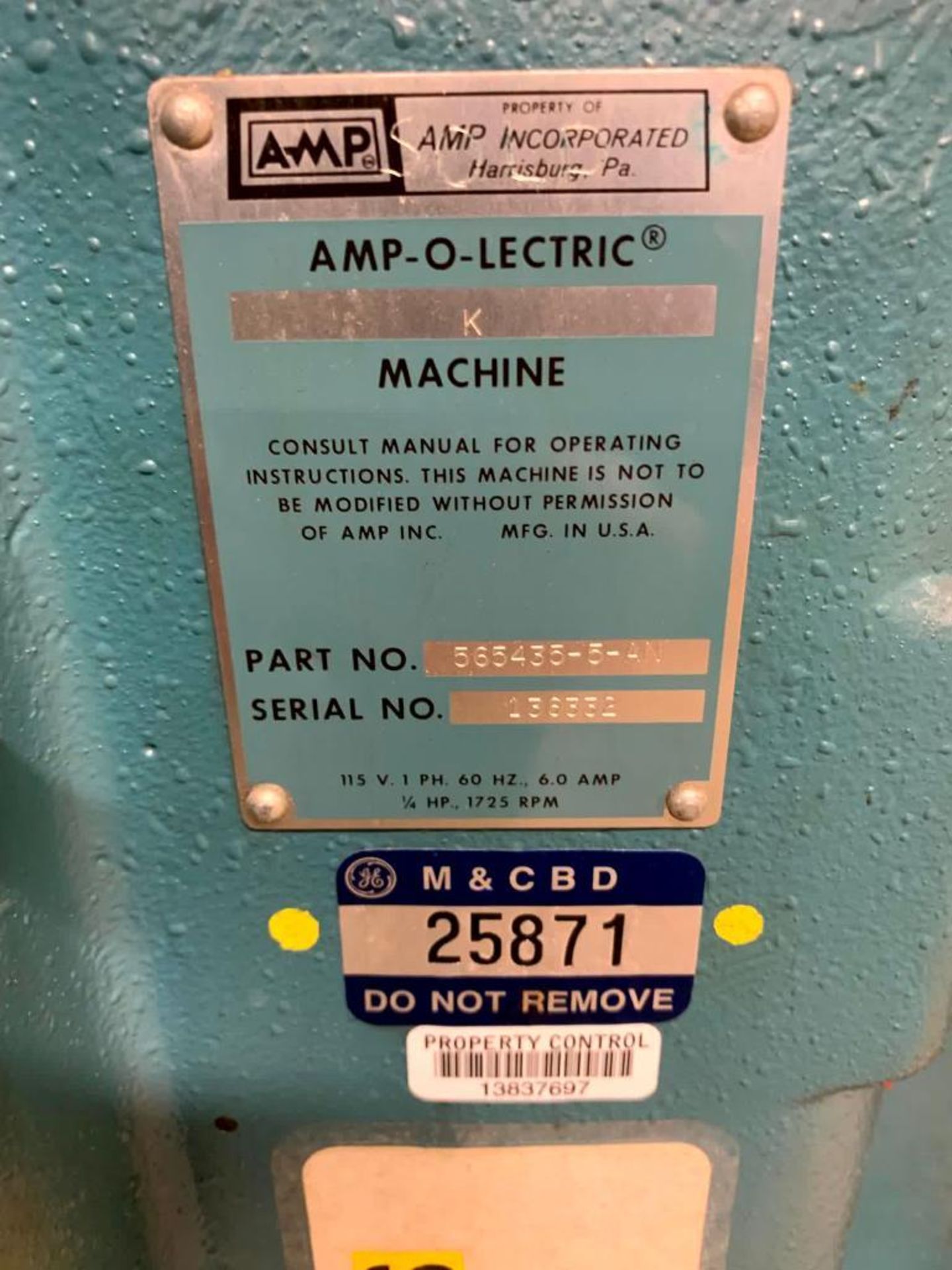 AMP Crimping Machine, S/N 136332 - Image 3 of 3