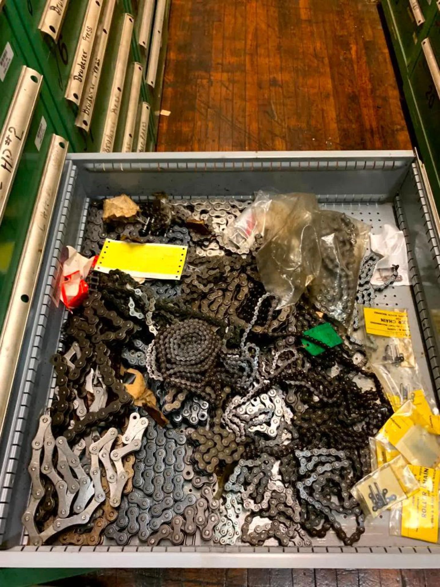 Lista 10-Drawer Cabinet: Tape Machine Parts, Chain Repair, Minster Press Parts - Image 6 of 7