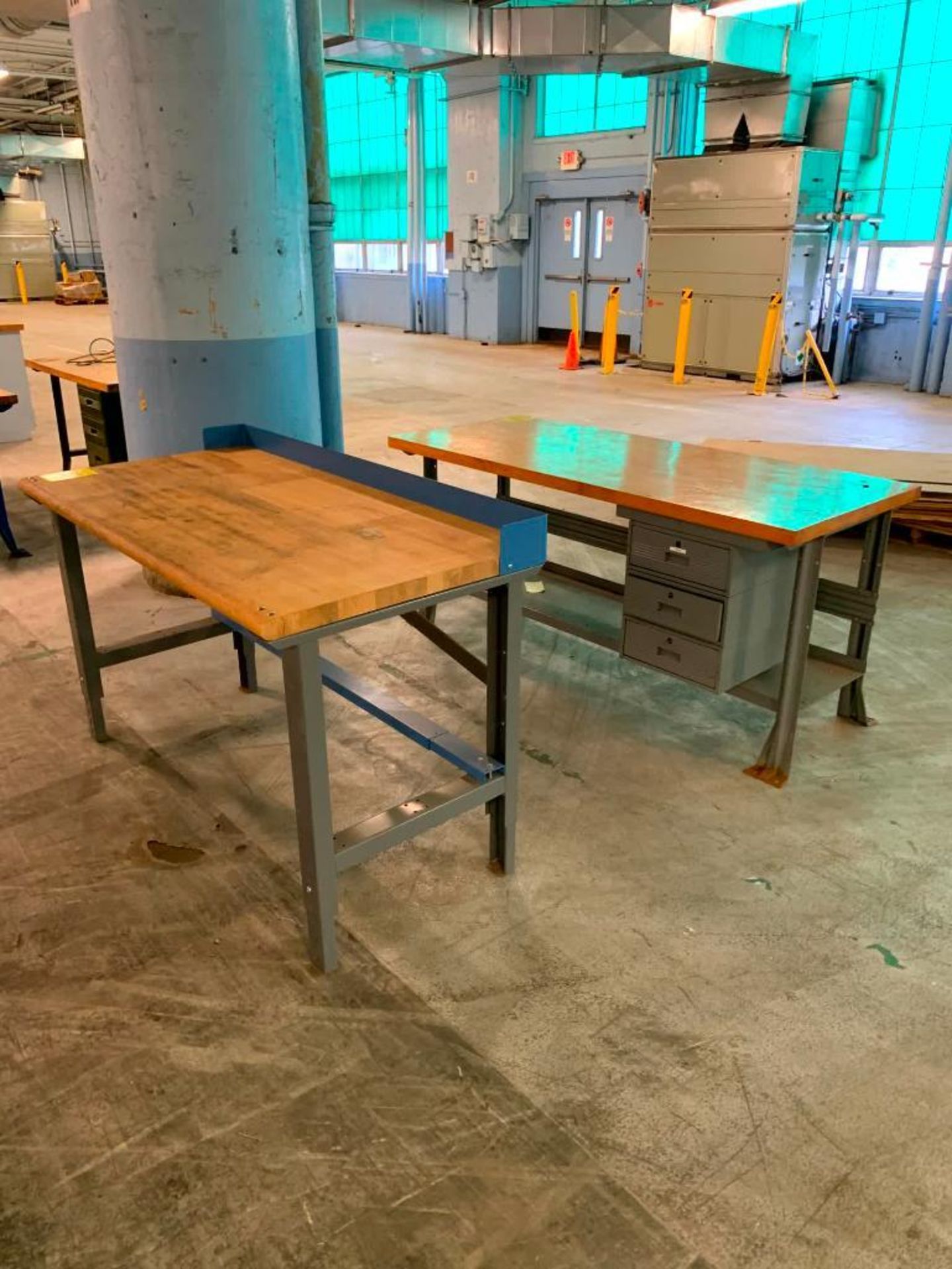 (3) Assorted Butcher Block Top Tables