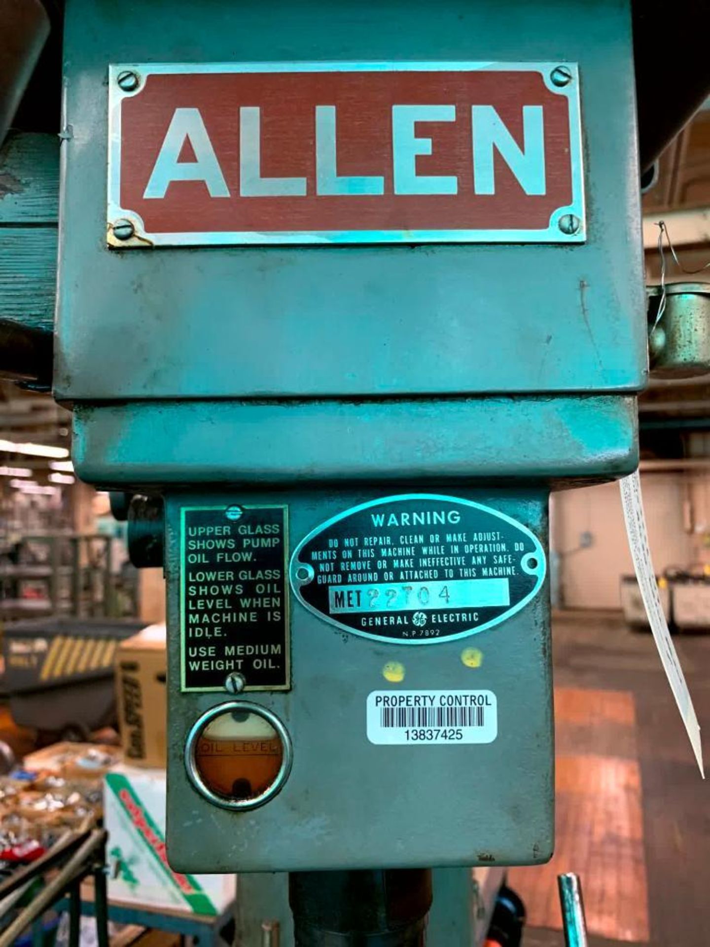 Allen Drill Press, 26-1/2" X 21" Table, 24" Head Adjust - Image 4 of 4