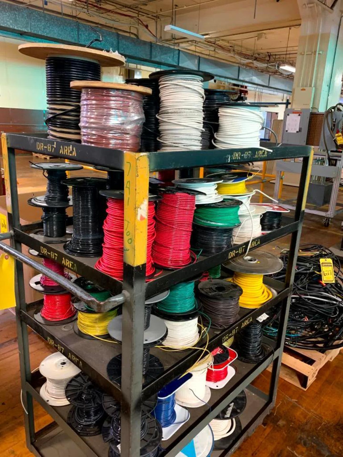 (2) Carts w/ Wire Spools & Pallet of Assorted Wire