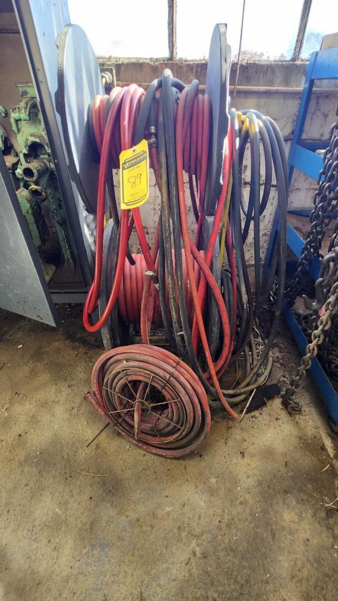 Hose Reels w/ Stand & Assorted Hoses - Image 3 of 4