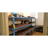 Steel Rack w/ Content of Multiple Die Punches & Buttons & Misc. Parts