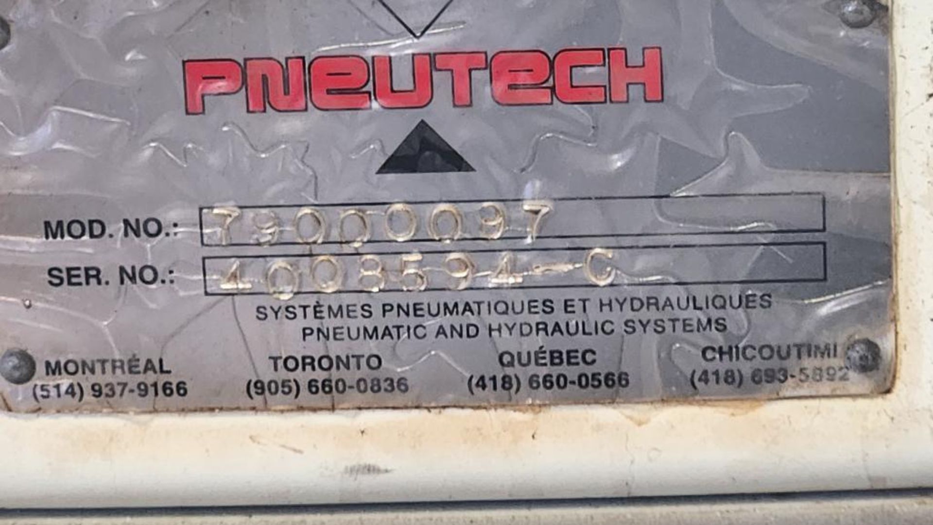 Pneutech Hydraulic Pump Unit, Model 79000097, S/N 4008594-C, 480 V, 3-Phase - Image 4 of 5