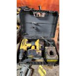Dewalt 18V Cordless Drill, Model DC970, S/N 745796, w/ 2 Batteries, Charger, & Case