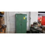 Metal Storage Cabinet w/ Content of Cooling Towels, Steel Wool, & Misc. Content