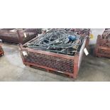 Steel Basket Skid w/ Content of Assorted Hydraulic Hoses