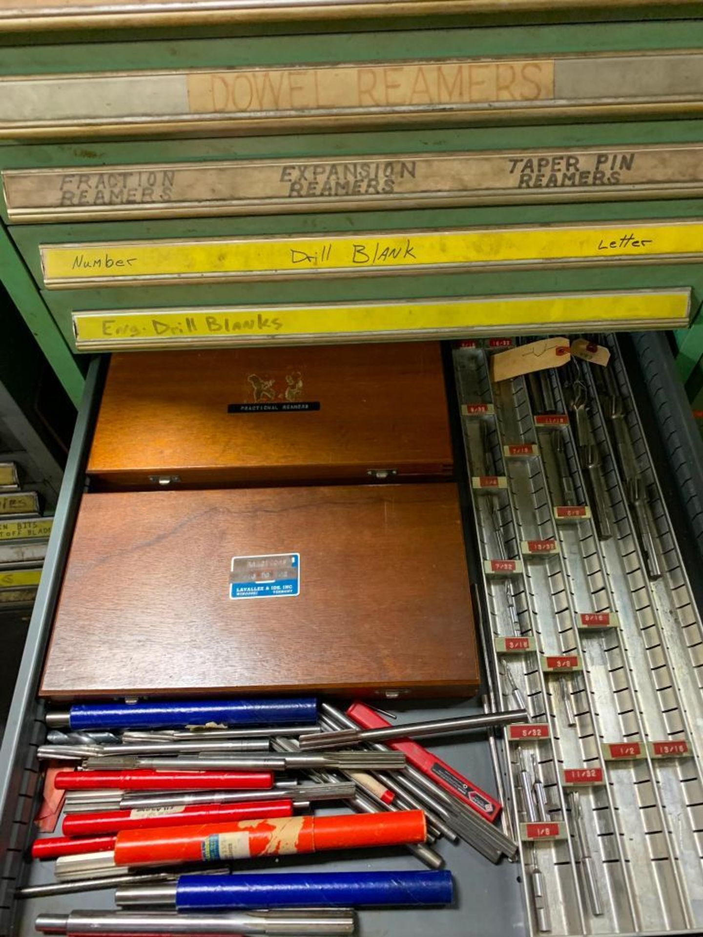 Vidmar 16-Drawer Cabinet w/ Drills, Mandrels, Feeler Stock, Reamers, Expansion Reamers, Drill Blanks - Image 13 of 24