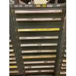 Vidmar 10-Drawer Cabinet w/ Drills, Destaco Clamps, 5-C & R-8 Collets, Pneumatic Tools