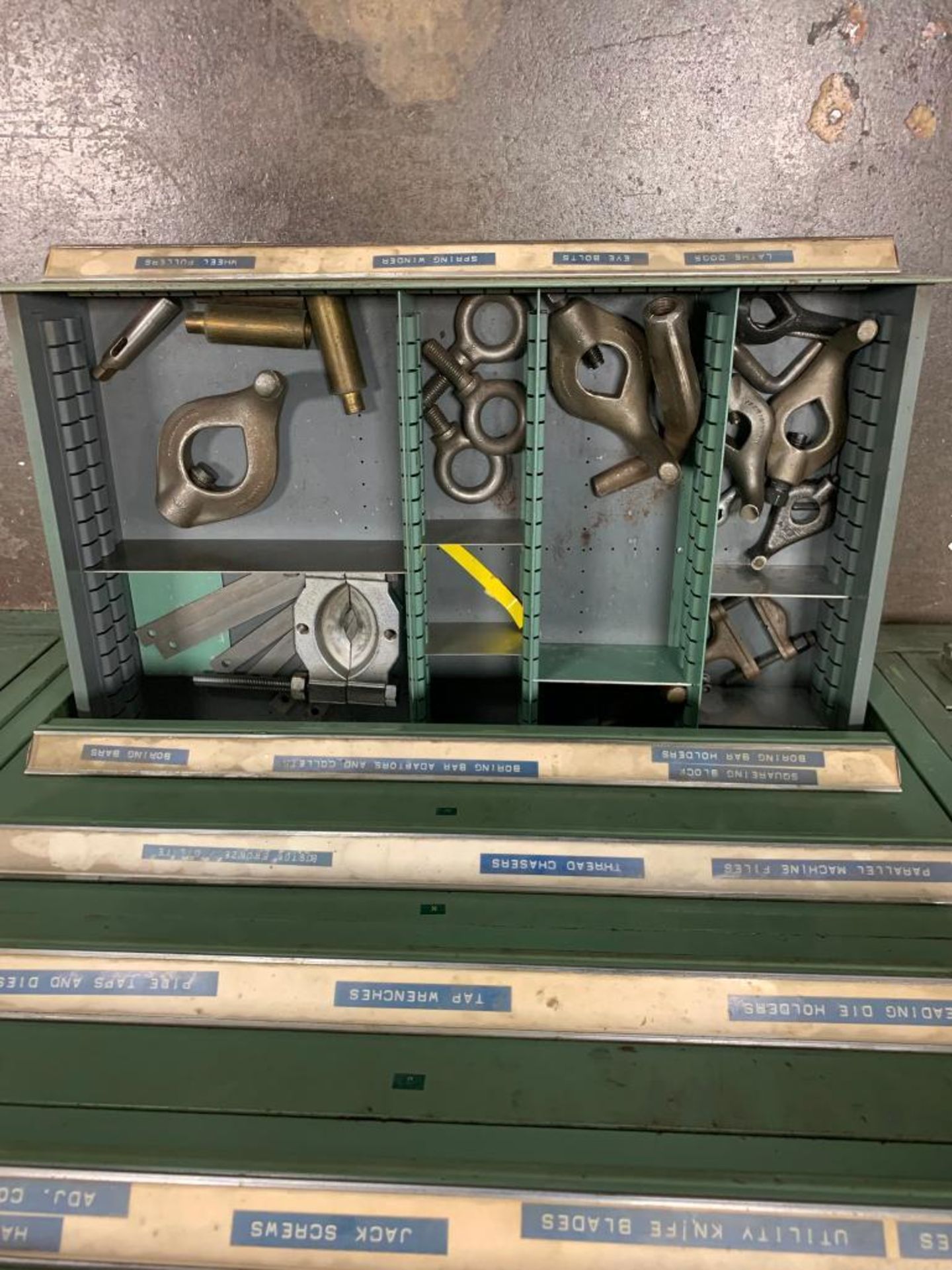 Vidmar 12-Drawer Cabinet w/ Tool Holders, Endmills, Dies, Allen Wrenches, Die Handles, Bronze, Files - Image 12 of 12