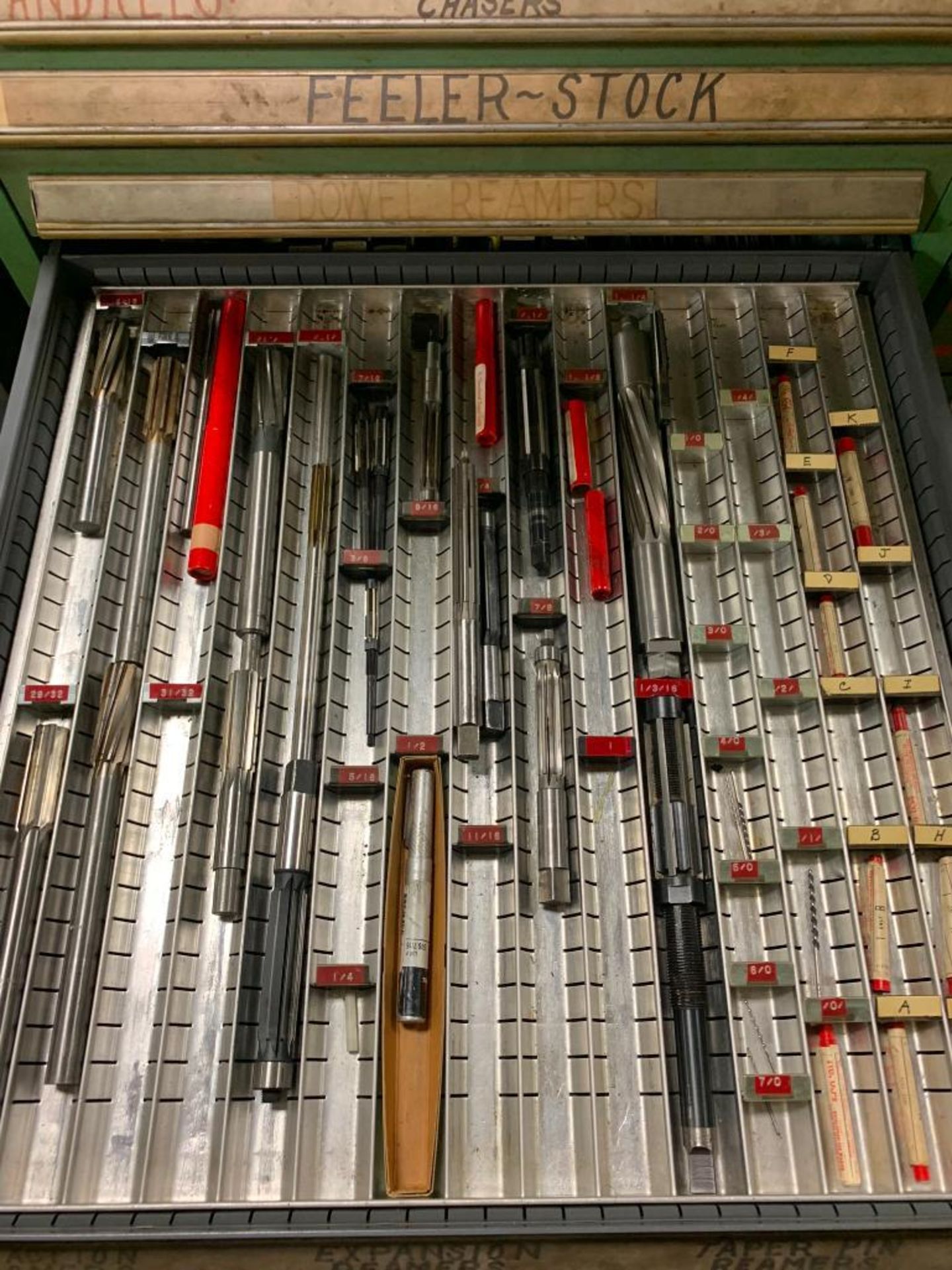 Vidmar 16-Drawer Cabinet w/ Drills, Mandrels, Feeler Stock, Reamers, Expansion Reamers, Drill Blanks - Image 10 of 24