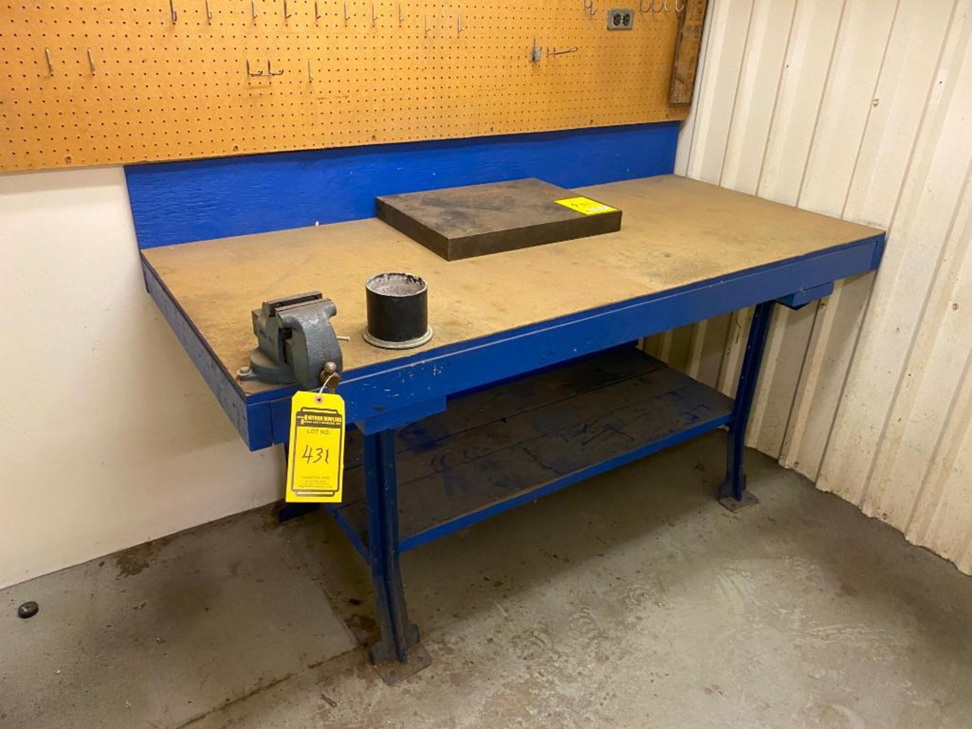 Workbench w/ Starrett Vise & Steel Surface Plate