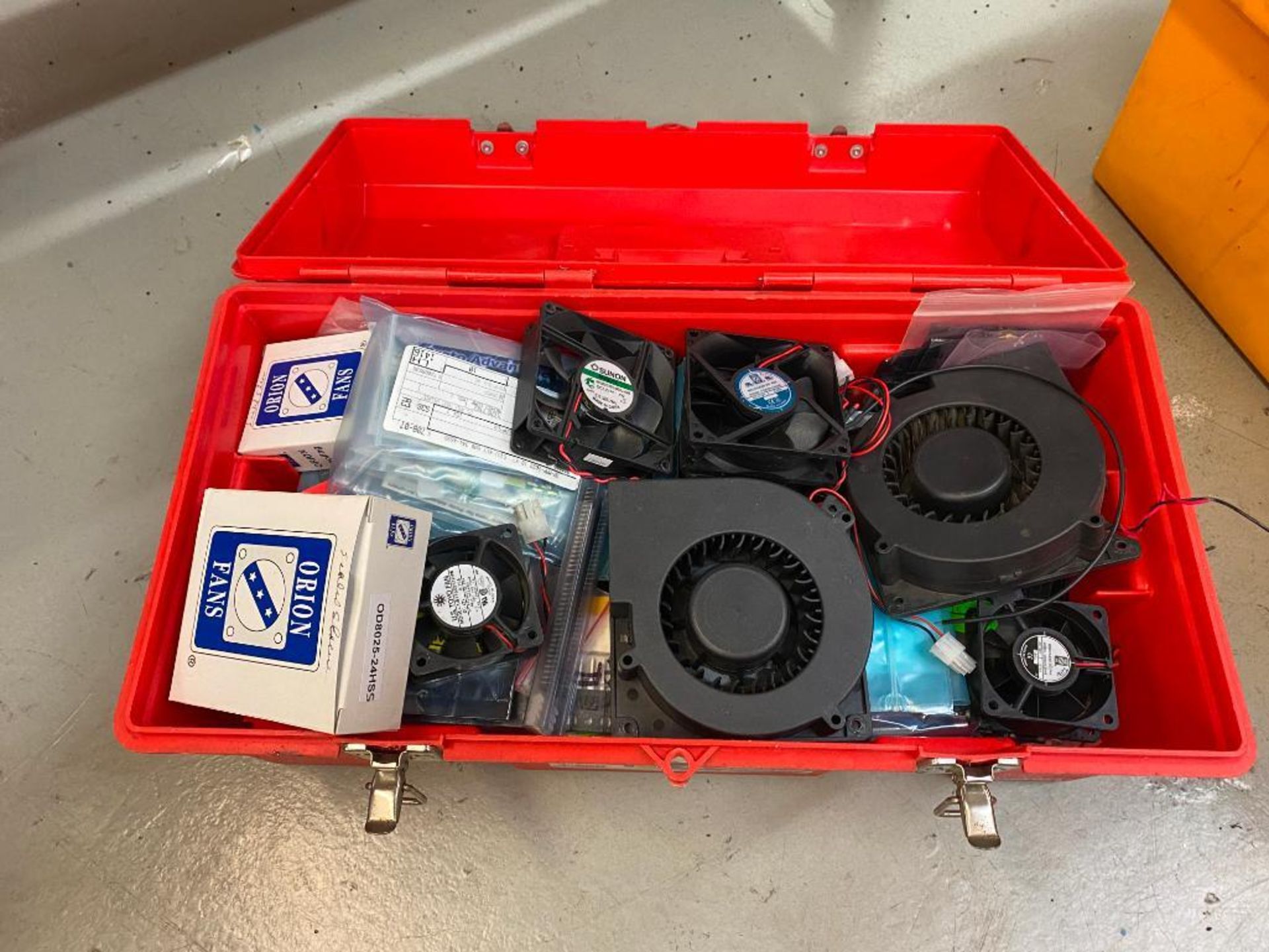 Toolbox w/ Assorted Fans & Electronics - Image 2 of 3