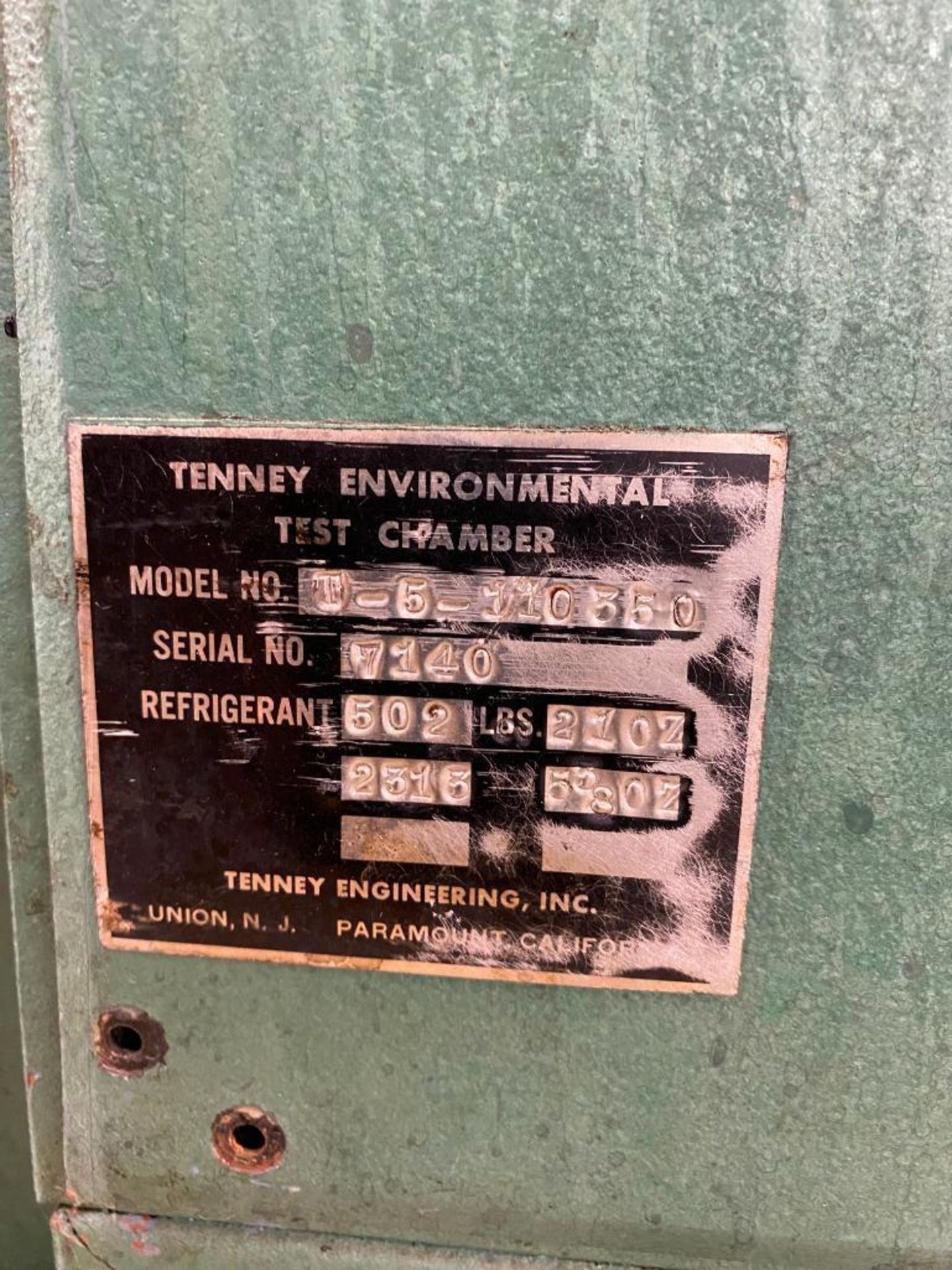 Tenney Environmental Test Chamber, Model T-5-110350, S/N 7140, Cooler & Oven - Image 5 of 5