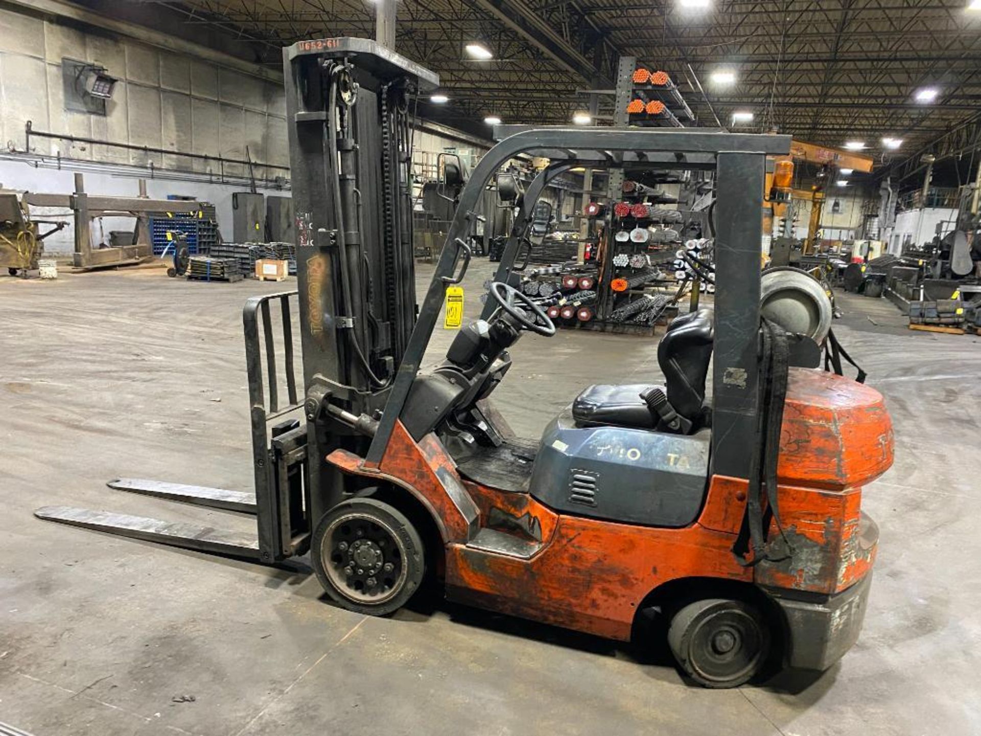TOYOTA 6,000-LB. CAPACITY FORKLIFT, MODEL 7FGCU30, S/N 67100, LPG ...