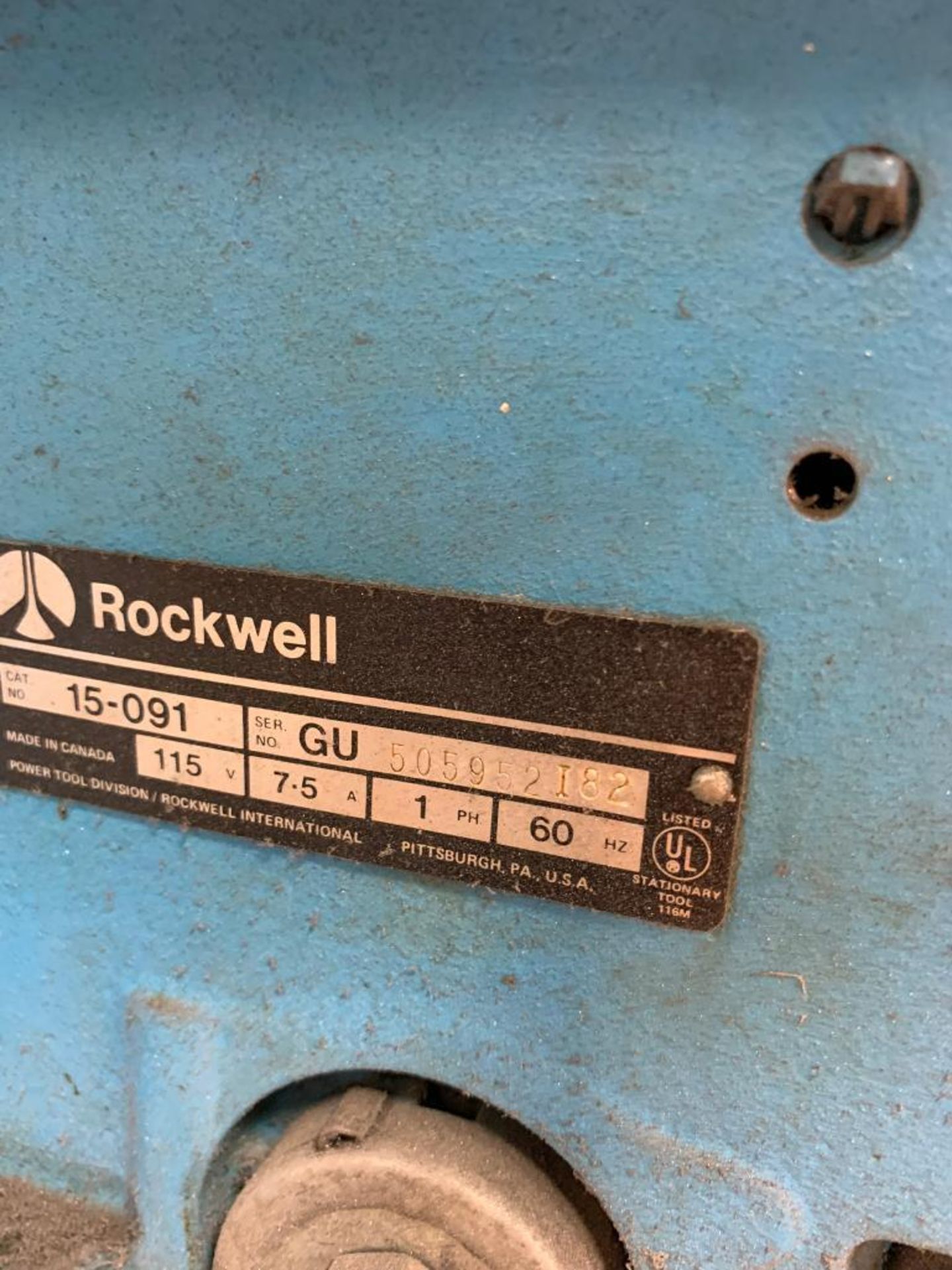 Rockwell Pedestal Drill Press, Model 15, Tapmatic Tapping Head, 115 V - Image 3 of 3
